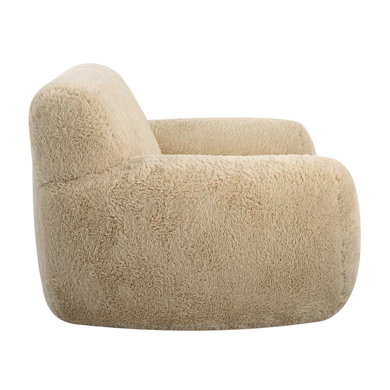 Luxury Sheepskin Accent Chair European Style for Villa
