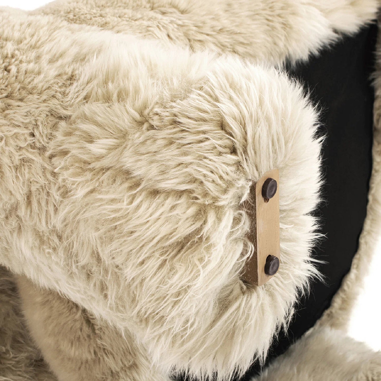 Luxury Sheepskin Barrel Lounge Chair European Style for Villa
