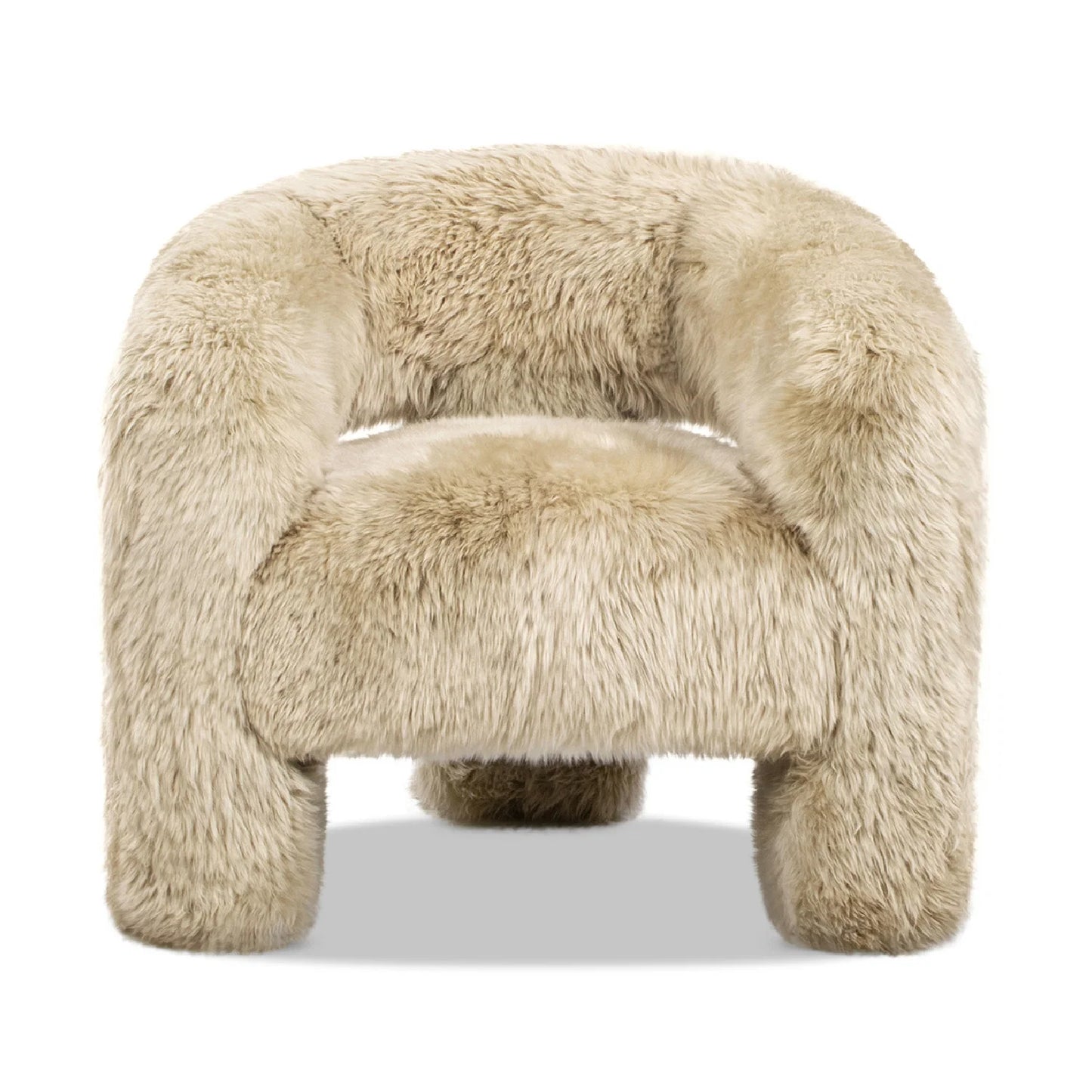 Luxury Sheepskin Barrel Lounge Chair European Style for Villa