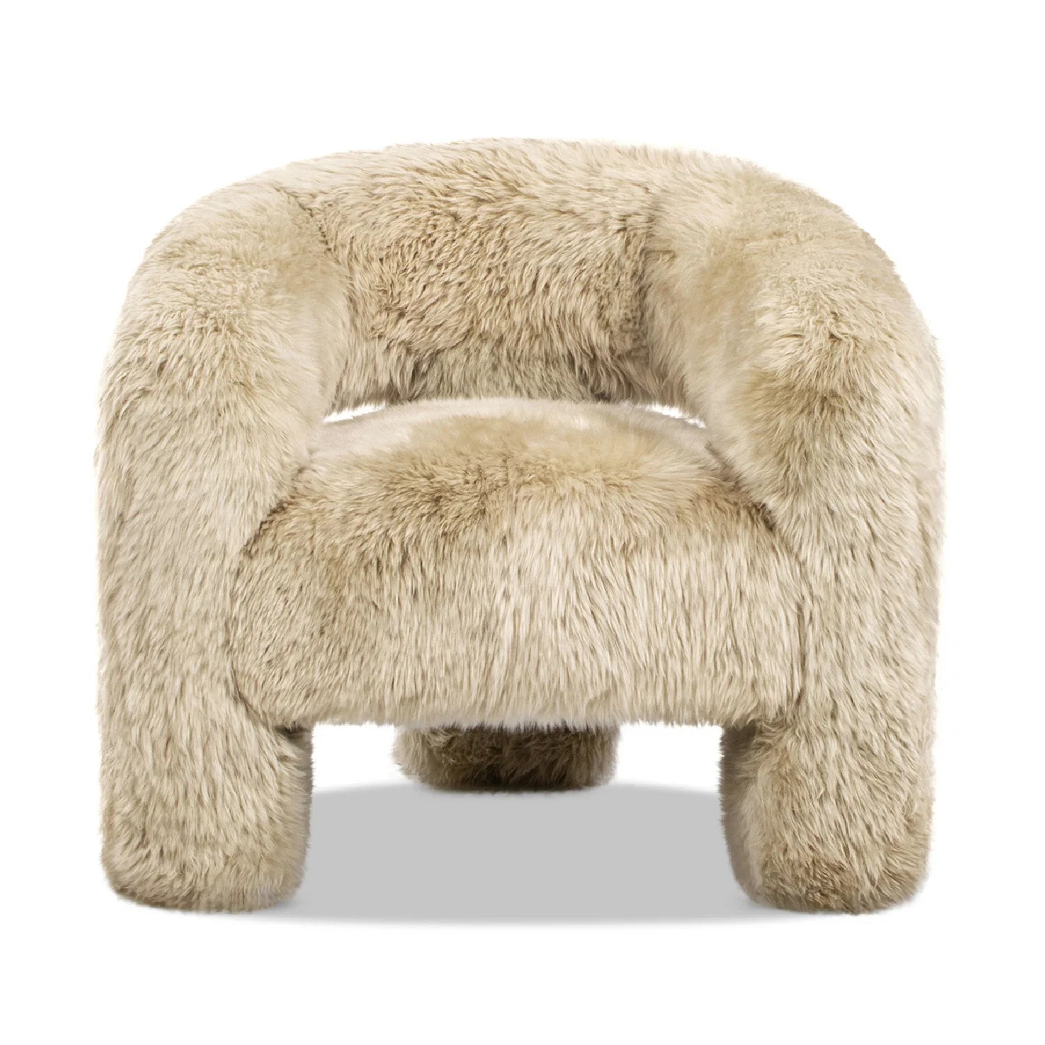 Luxury Sheepskin Barrel Lounge Chair European Style for Villa