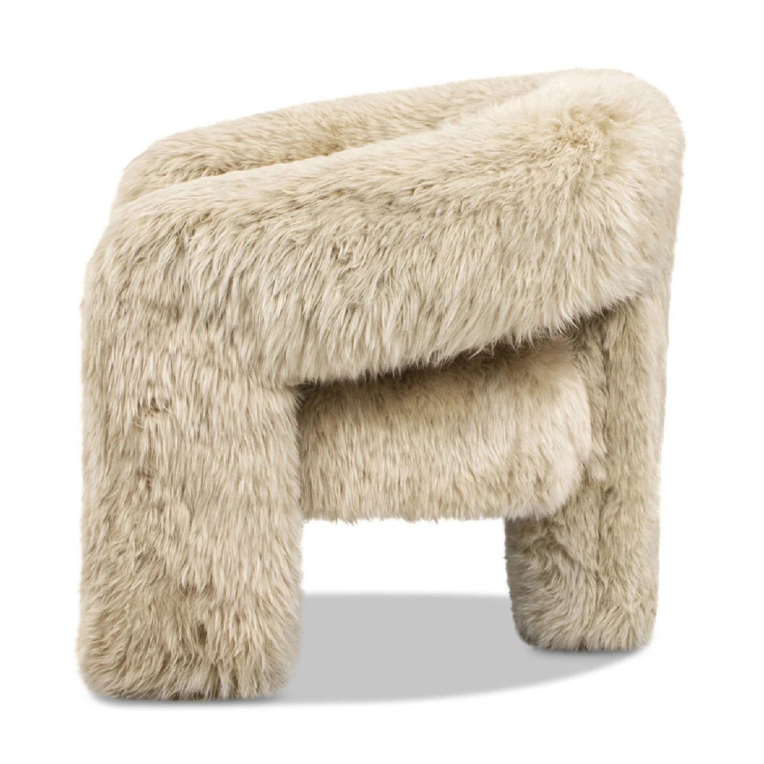 Luxury Sheepskin Barrel Lounge Chair European Style for Villa