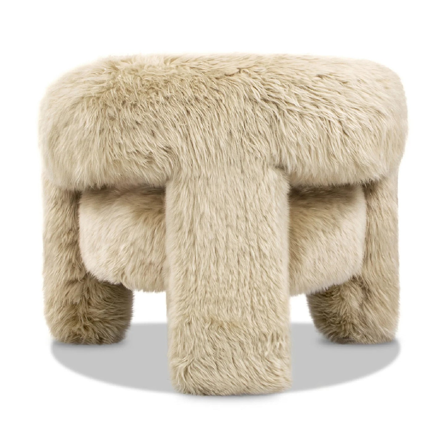 Luxury Sheepskin Barrel Lounge Chair European Style for Villa