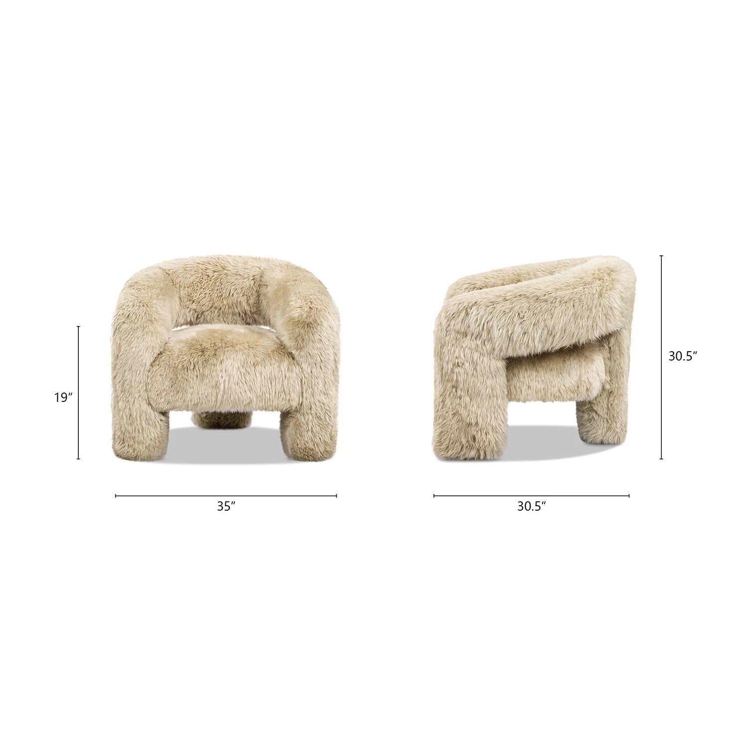 Luxury Sheepskin Barrel Lounge Chair European Style for Villa