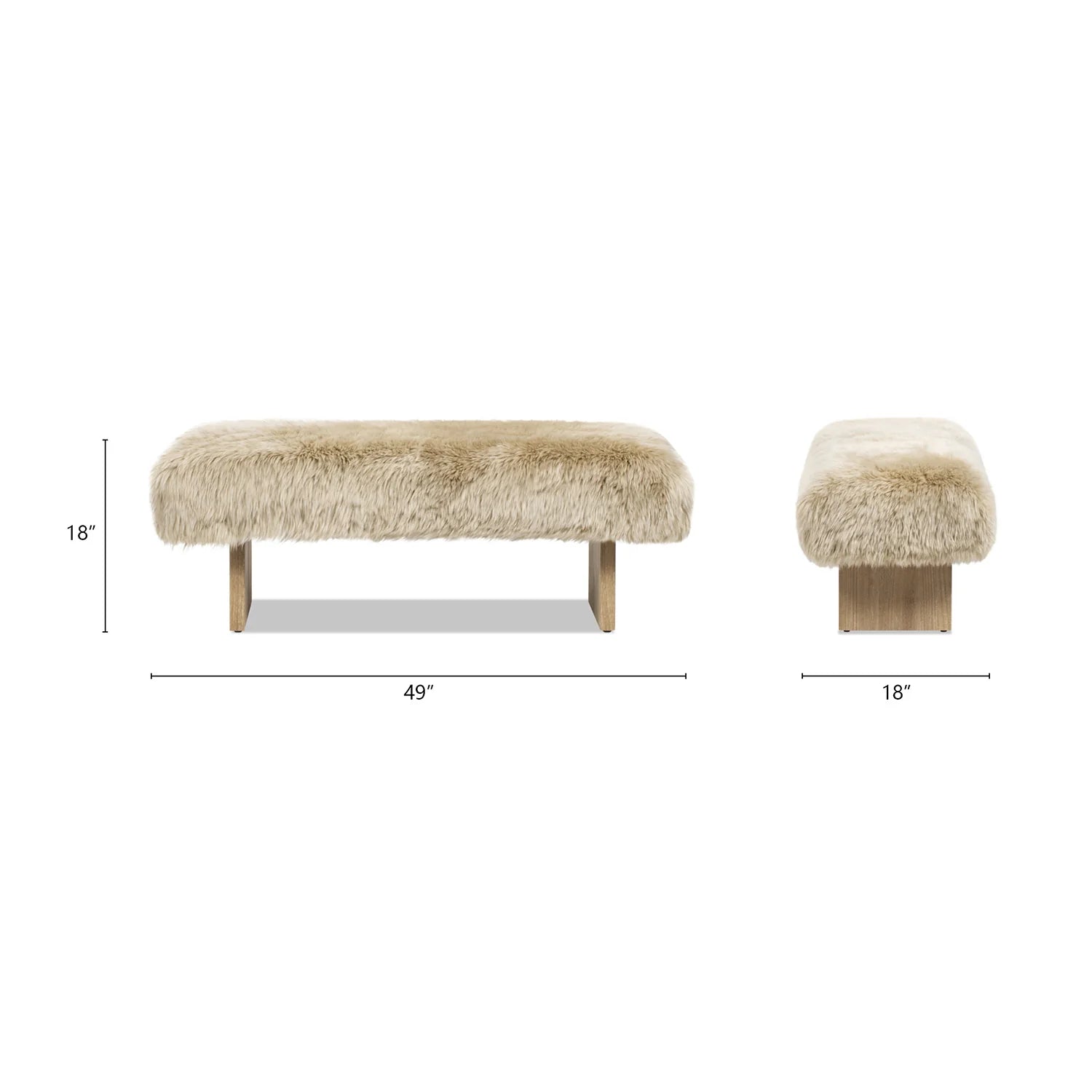 Luxury Sheepskin Bench European Style for Villa