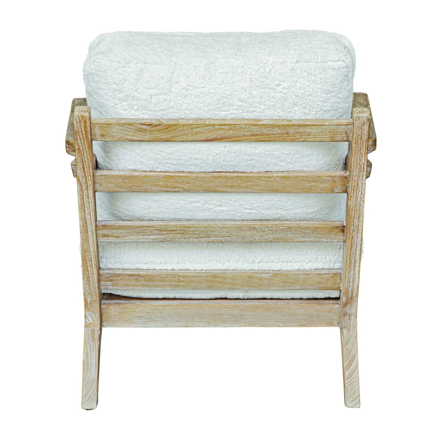 Luxury Sheepskin Cushioned Wooden Lounge Chair European Style for Villa