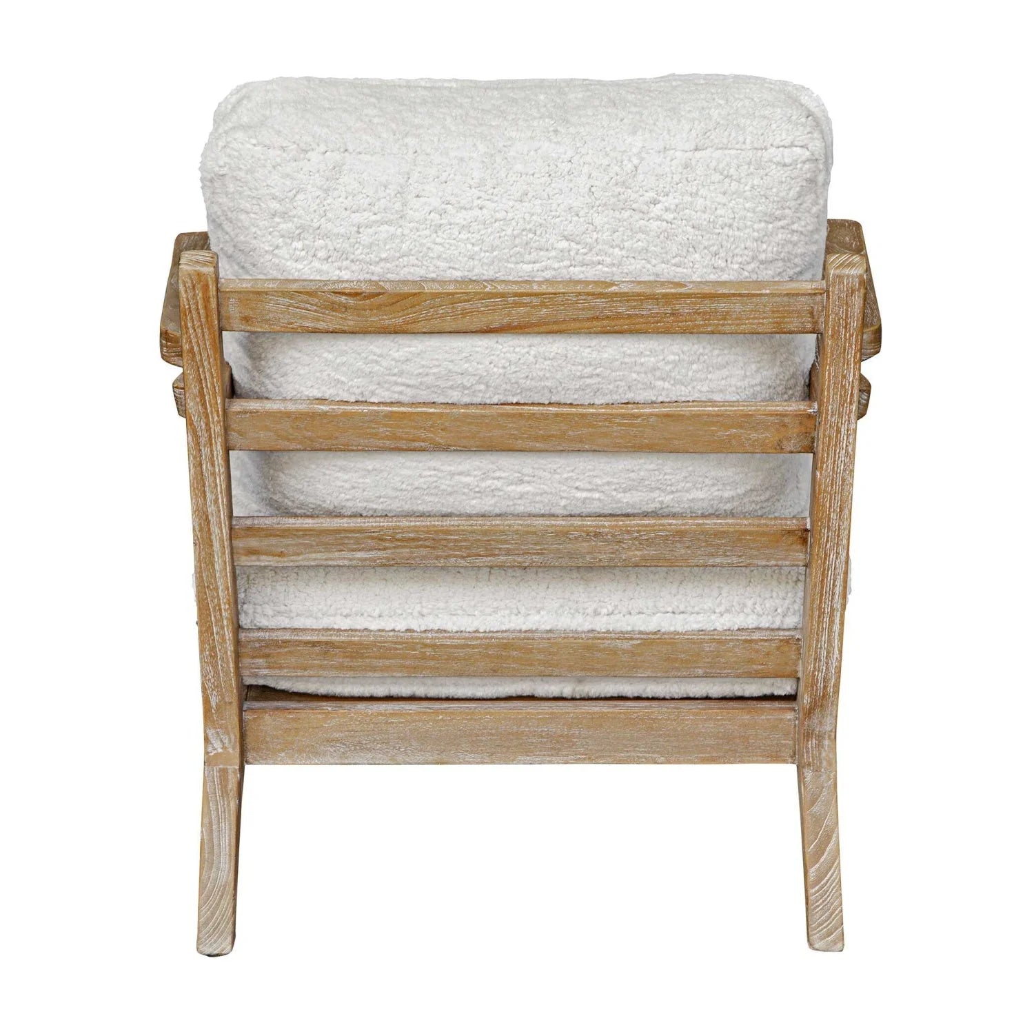 Luxury Sheepskin Cushioned Wooden Lounge Chair European Style for Villa