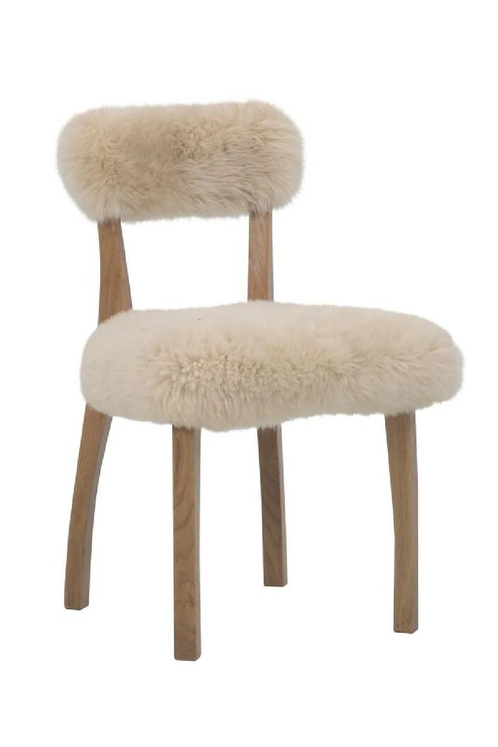 Luxury Sheepskin Fur Dining Chair European Style for Villa