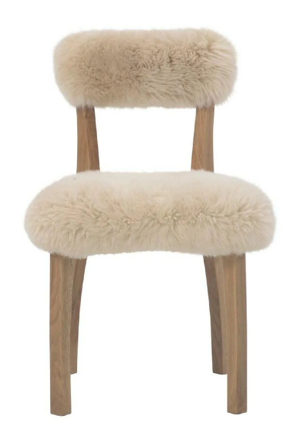 Luxury Sheepskin Fur Dining Chair European Style for Villa