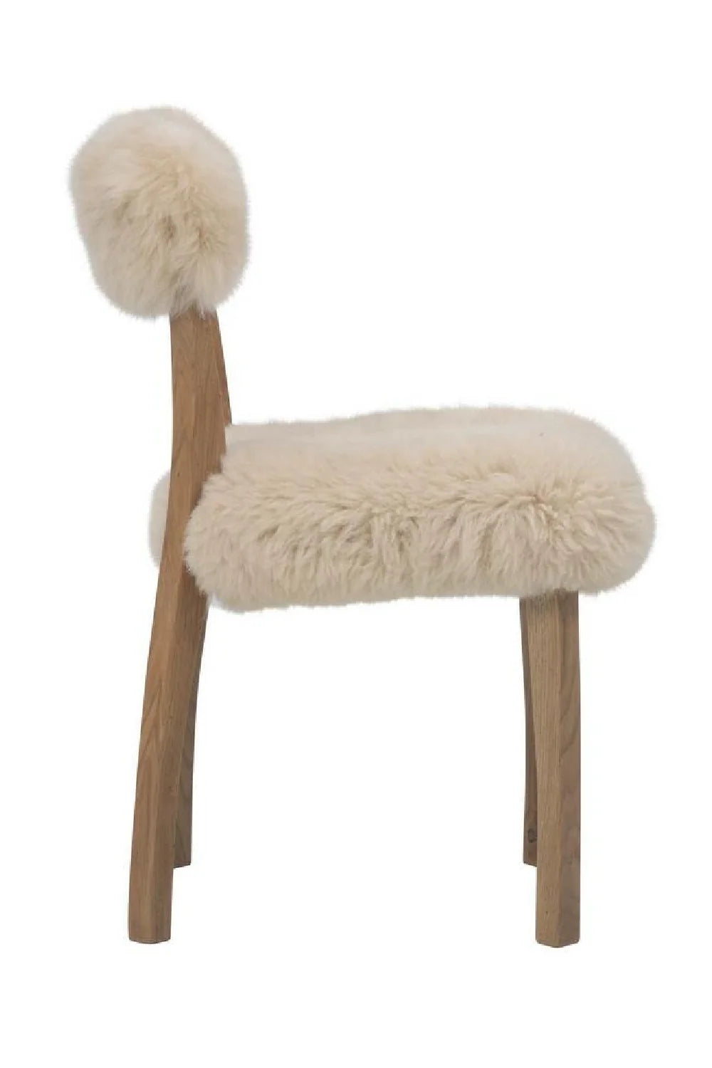 Luxury Sheepskin Fur Dining Chair European Style for Villa