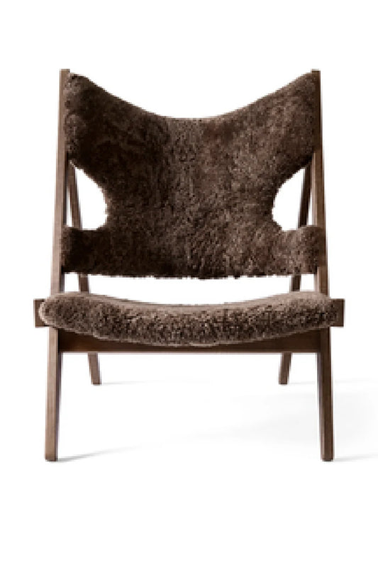 Luxury Sheepskin Knitting Lounge Chair Modern Italian Style for Villa