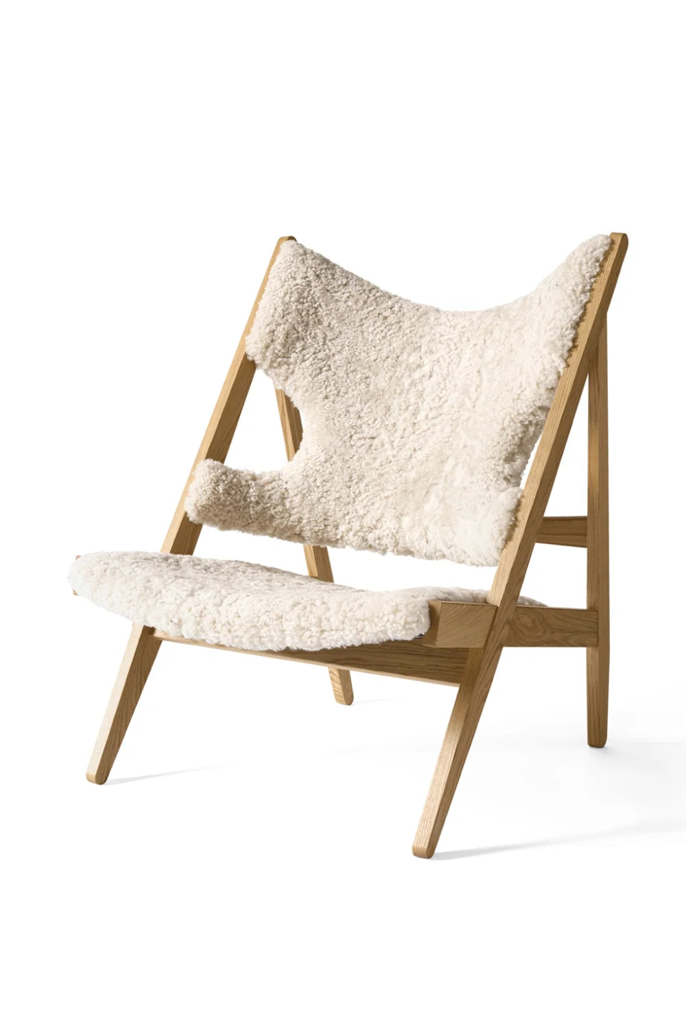 Luxury Sheepskin Knitting Lounge Chair Modern Italian Style for Villa
