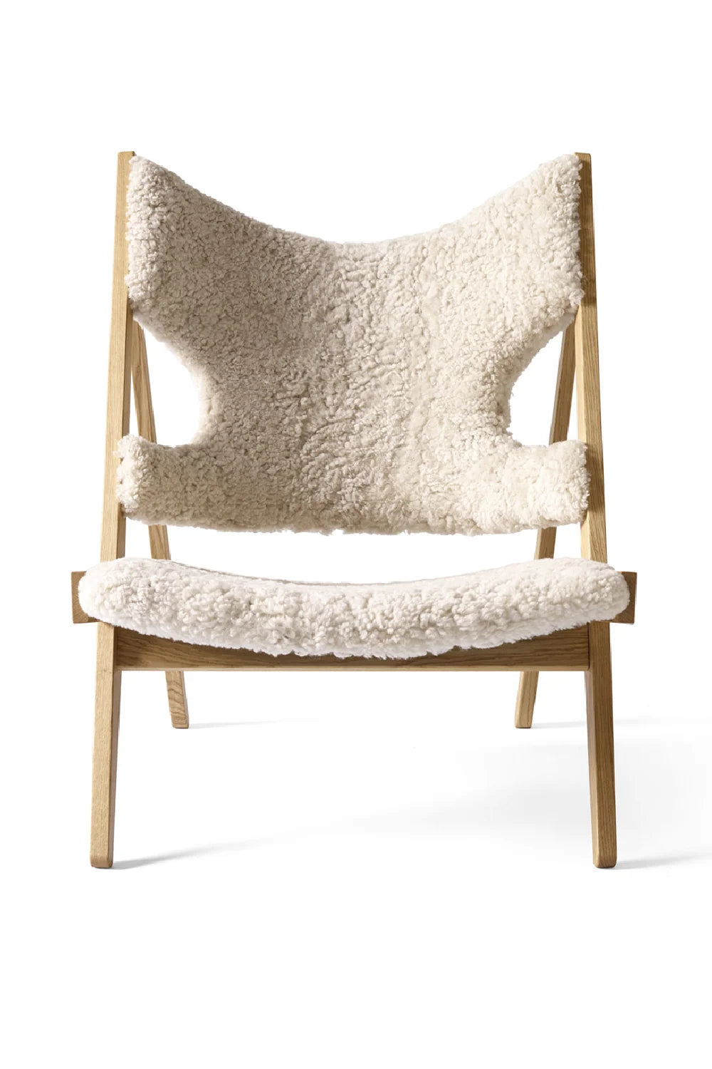 Luxury Sheepskin Knitting Lounge Chair Modern Italian Style for Villa