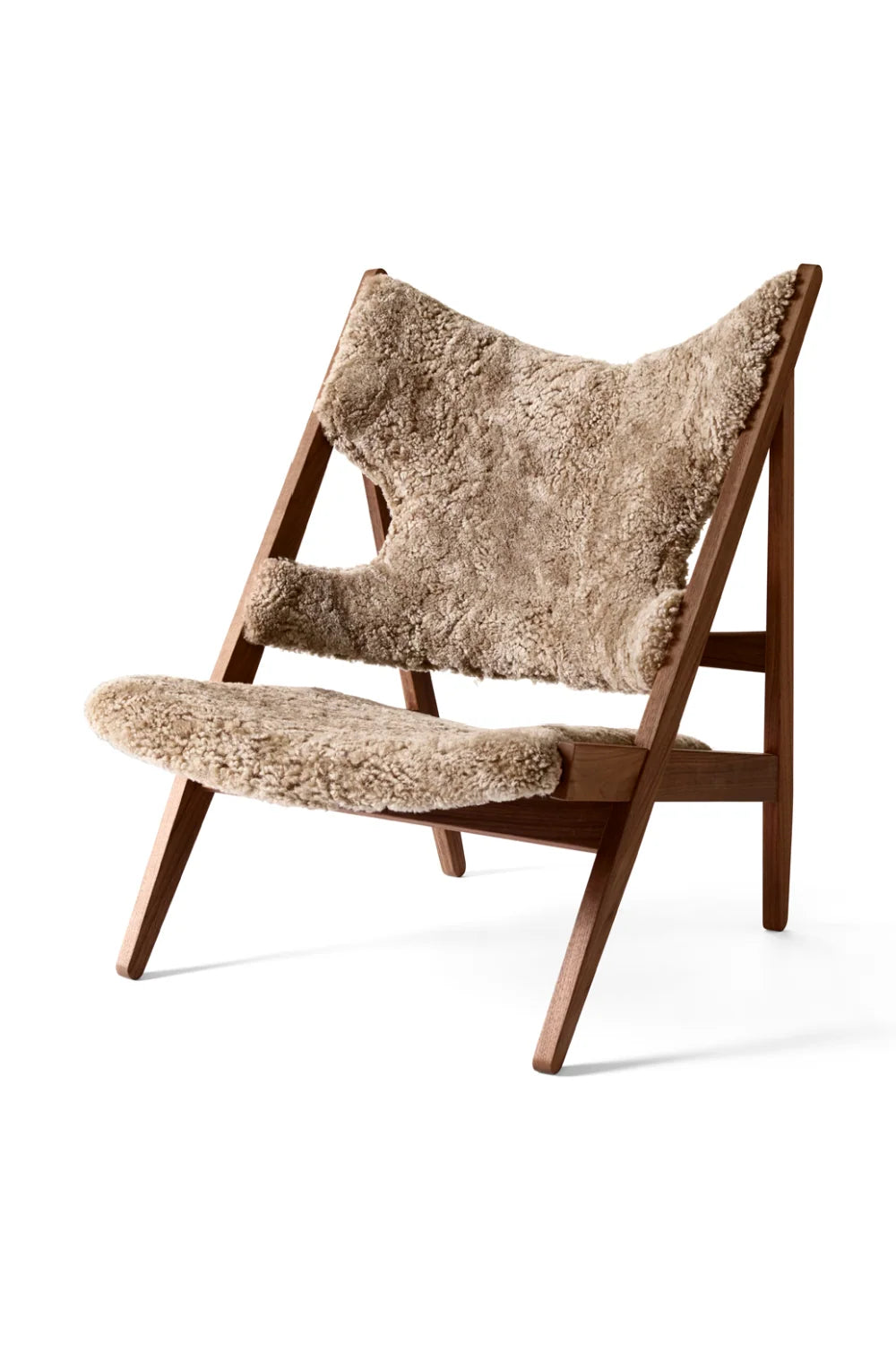 Luxury Sheepskin Knitting Lounge Chair Modern Italian Style for Villa