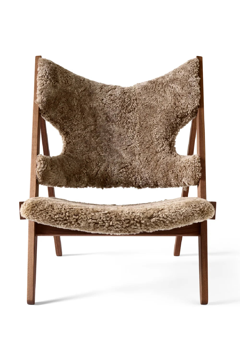 Luxury Sheepskin Knitting Lounge Chair Modern Italian Style for Villa