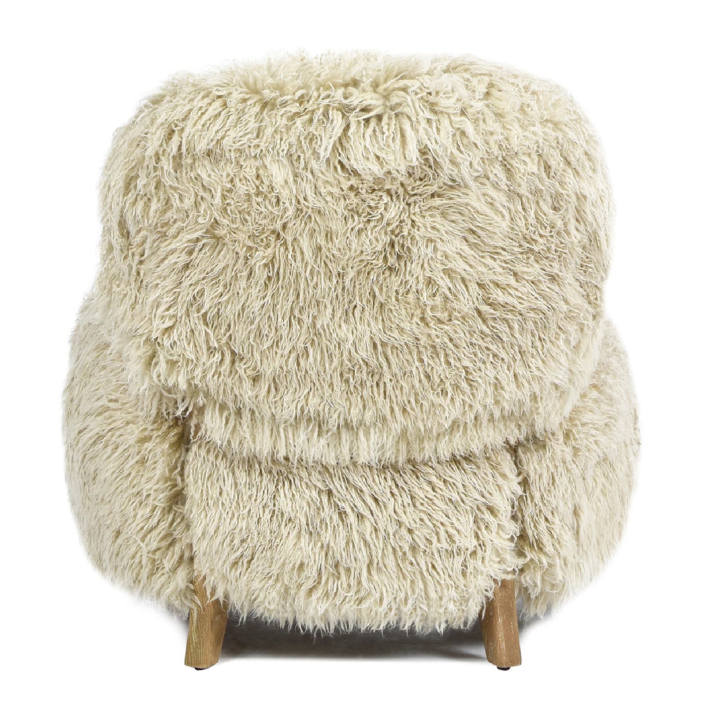 Luxury Sheepskin Oak Accent Chair European Style for Villa