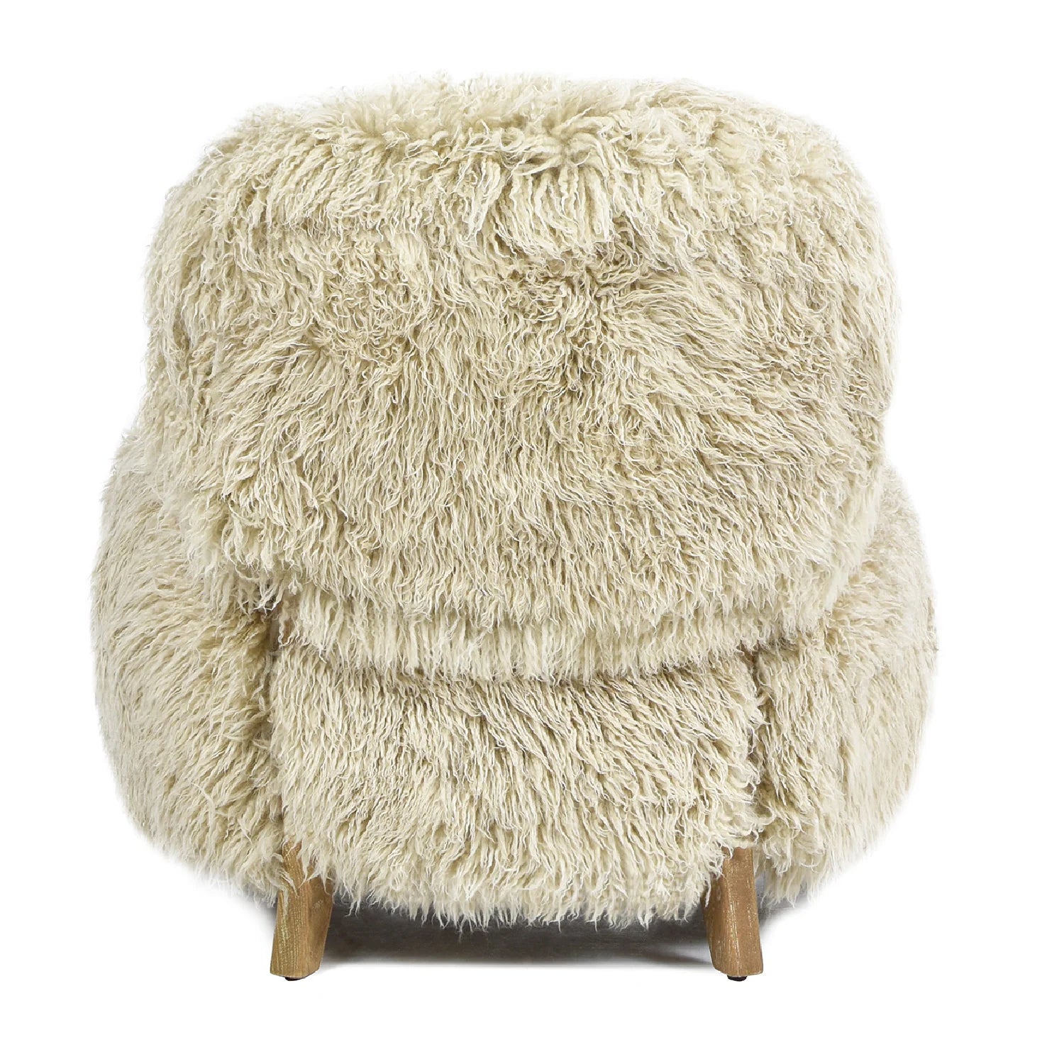 Luxury Sheepskin Oak Accent Chair European Style for Villa
