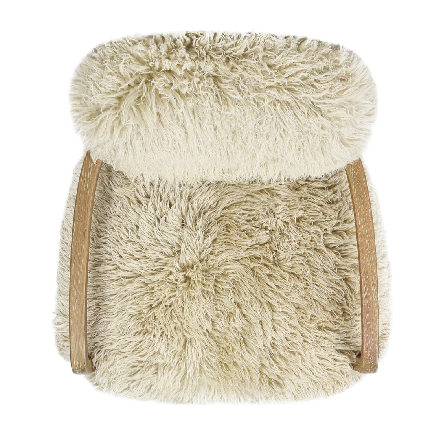 Luxury Sheepskin Oak Accent Chair European Style for Villa