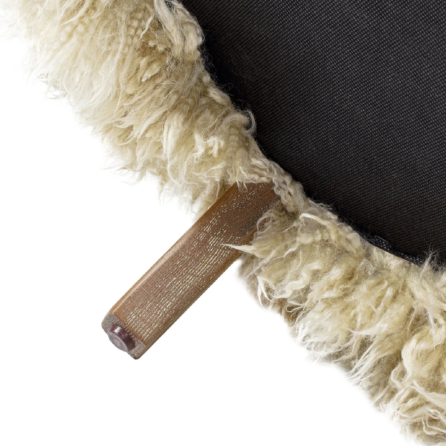 Luxury Sheepskin Oak Accent Chair European Style for Villa