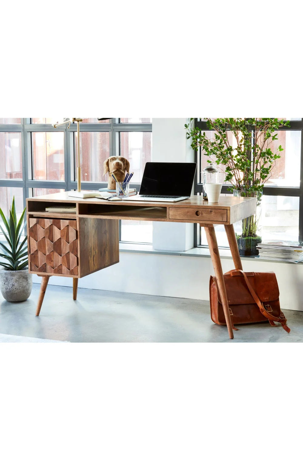 Luxury Sheesham Wooden Modern Desk European Style for Villa