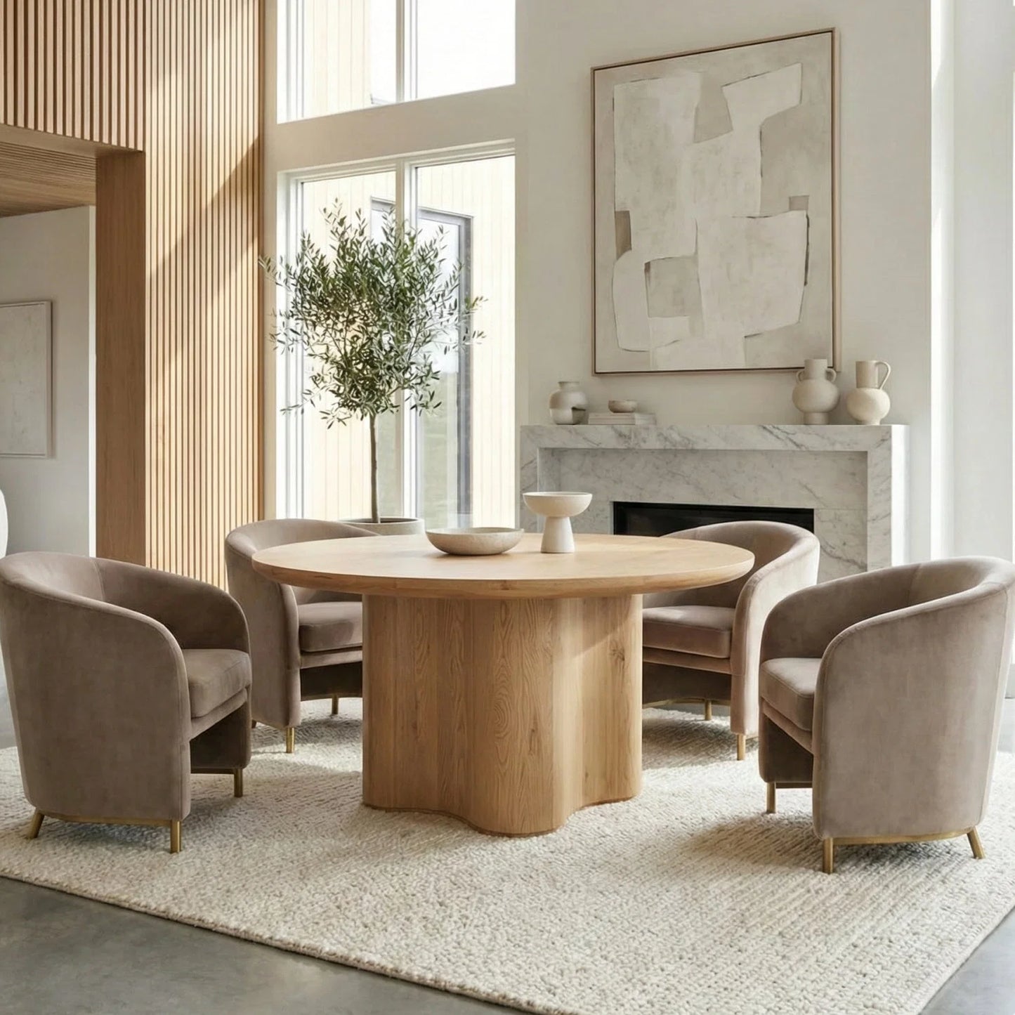 Luxury Sidney Oak Dining Table Modern Italian Style for Villa