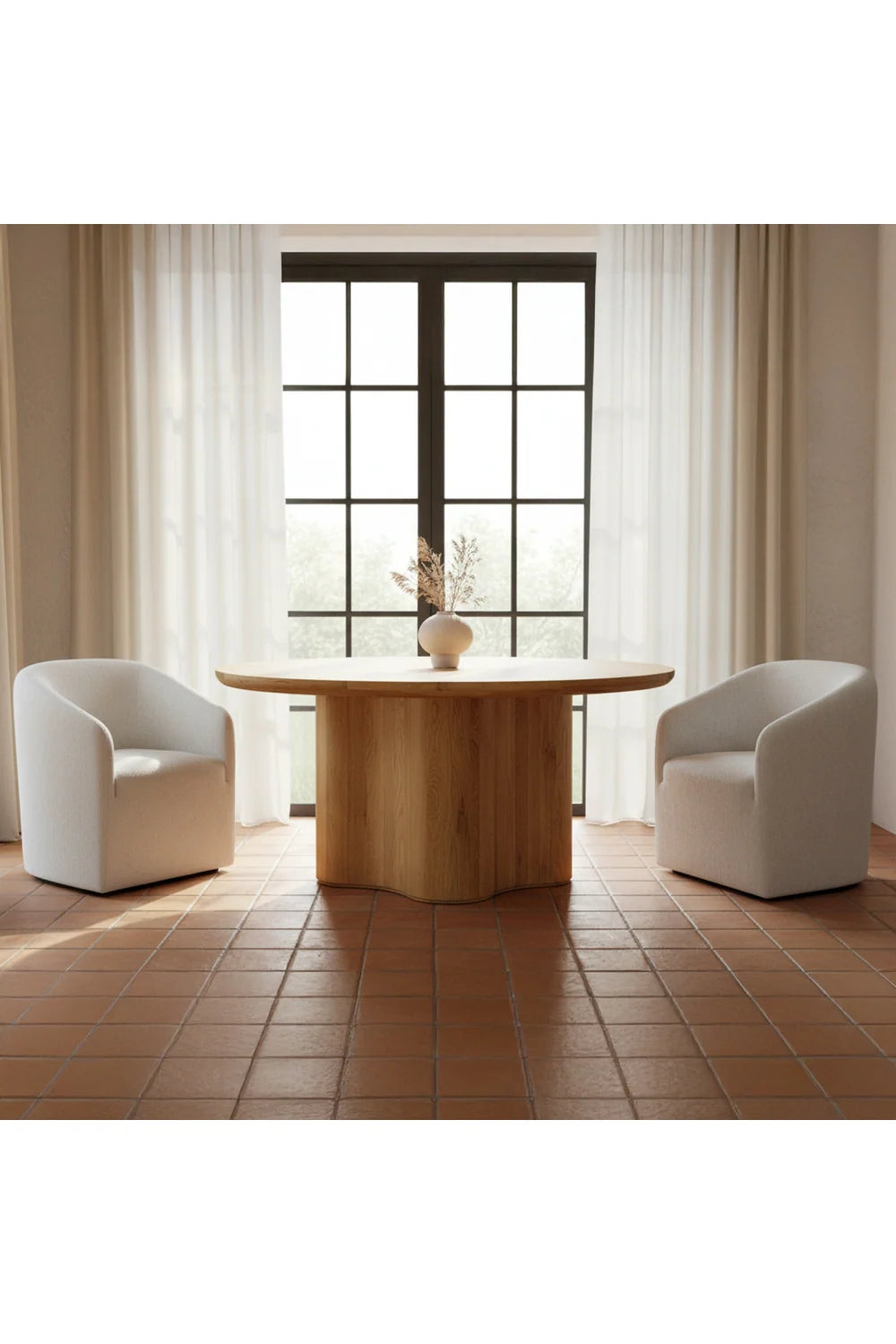 Luxury Sidney Oak Dining Table Modern Italian Style for Villa