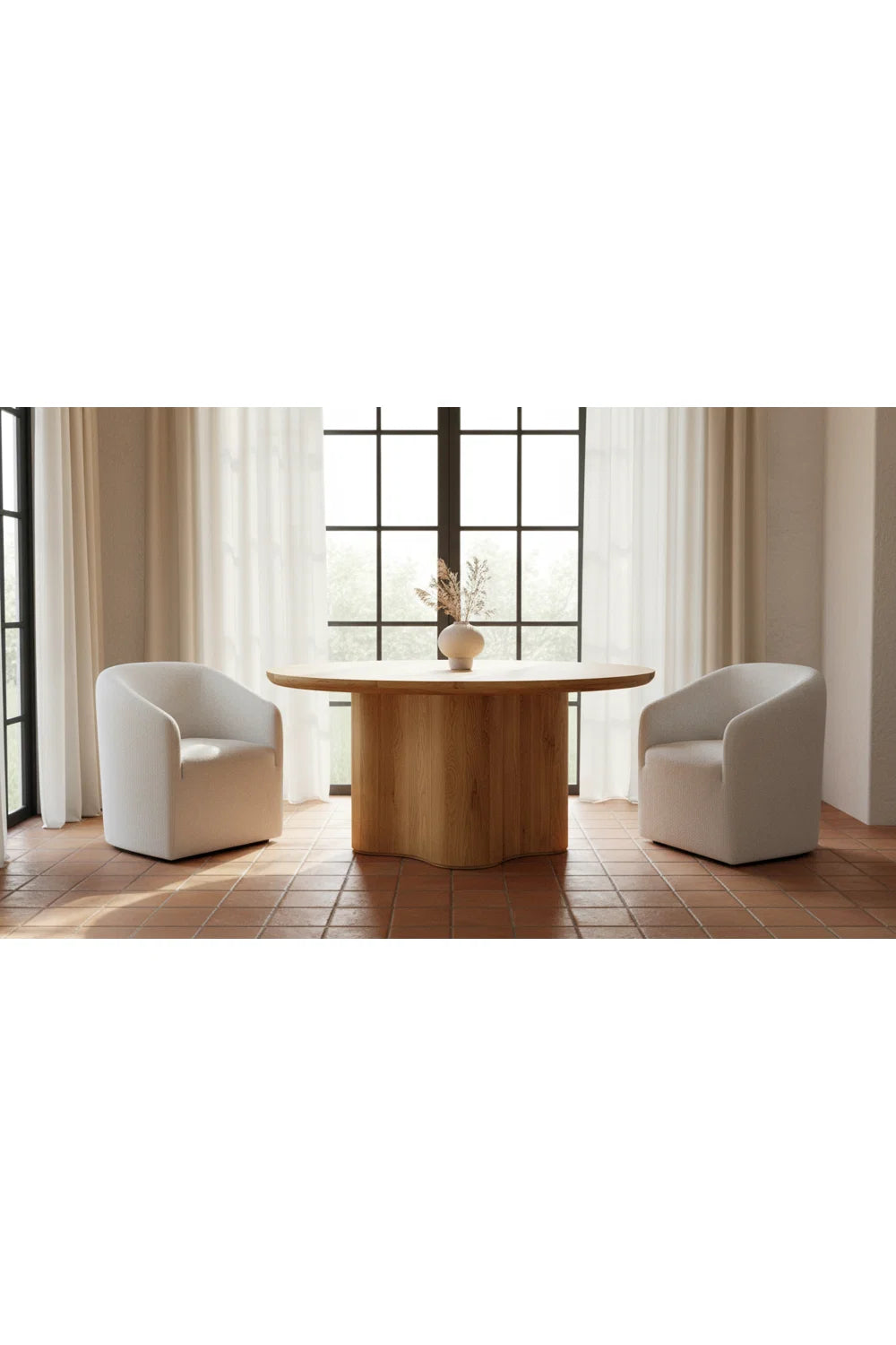 Luxury Sidney Oak Dining Table Modern Italian Style for Villa