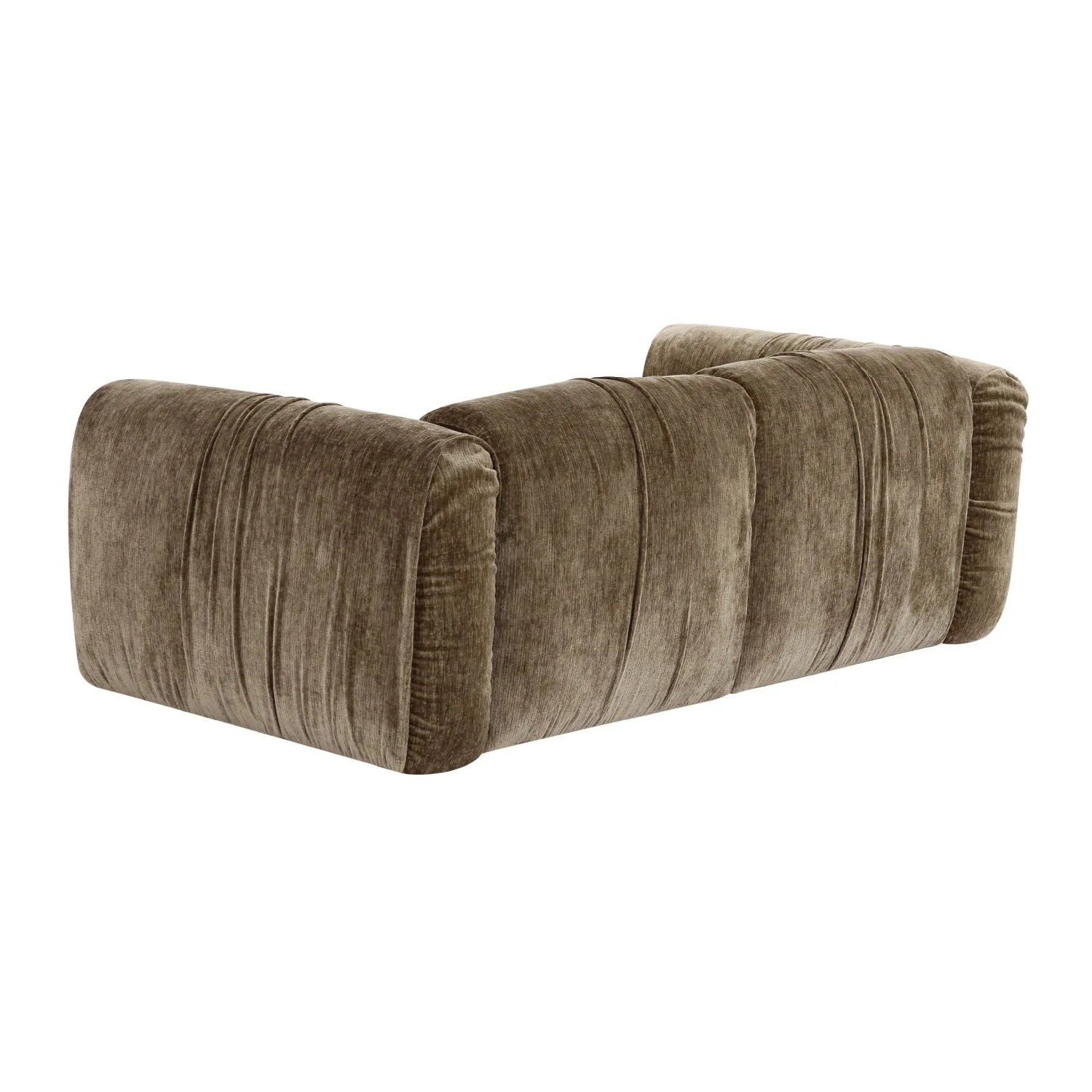 Luxury Siegal Tan Fabric Loveseat Modern Italian Style for Villa