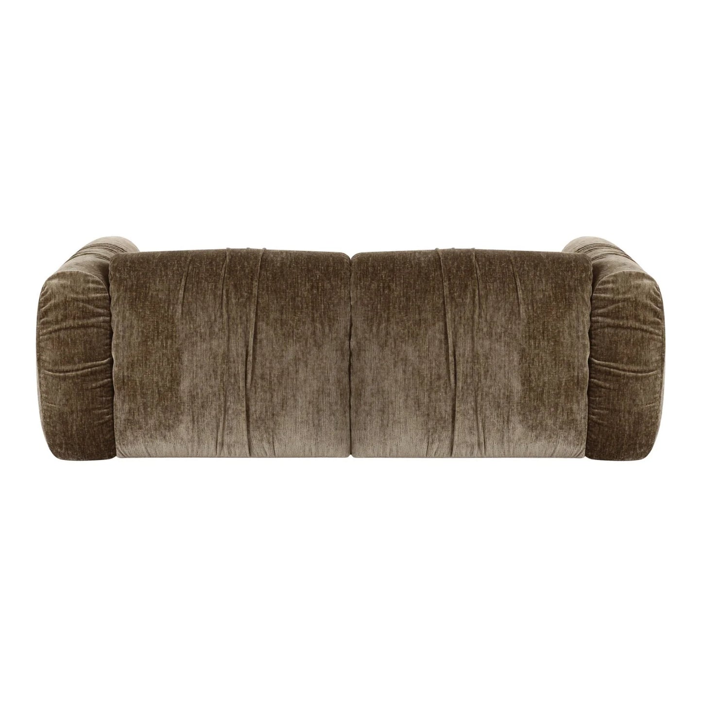 Luxury Siegal Tan Fabric Loveseat Modern Italian Style for Villa