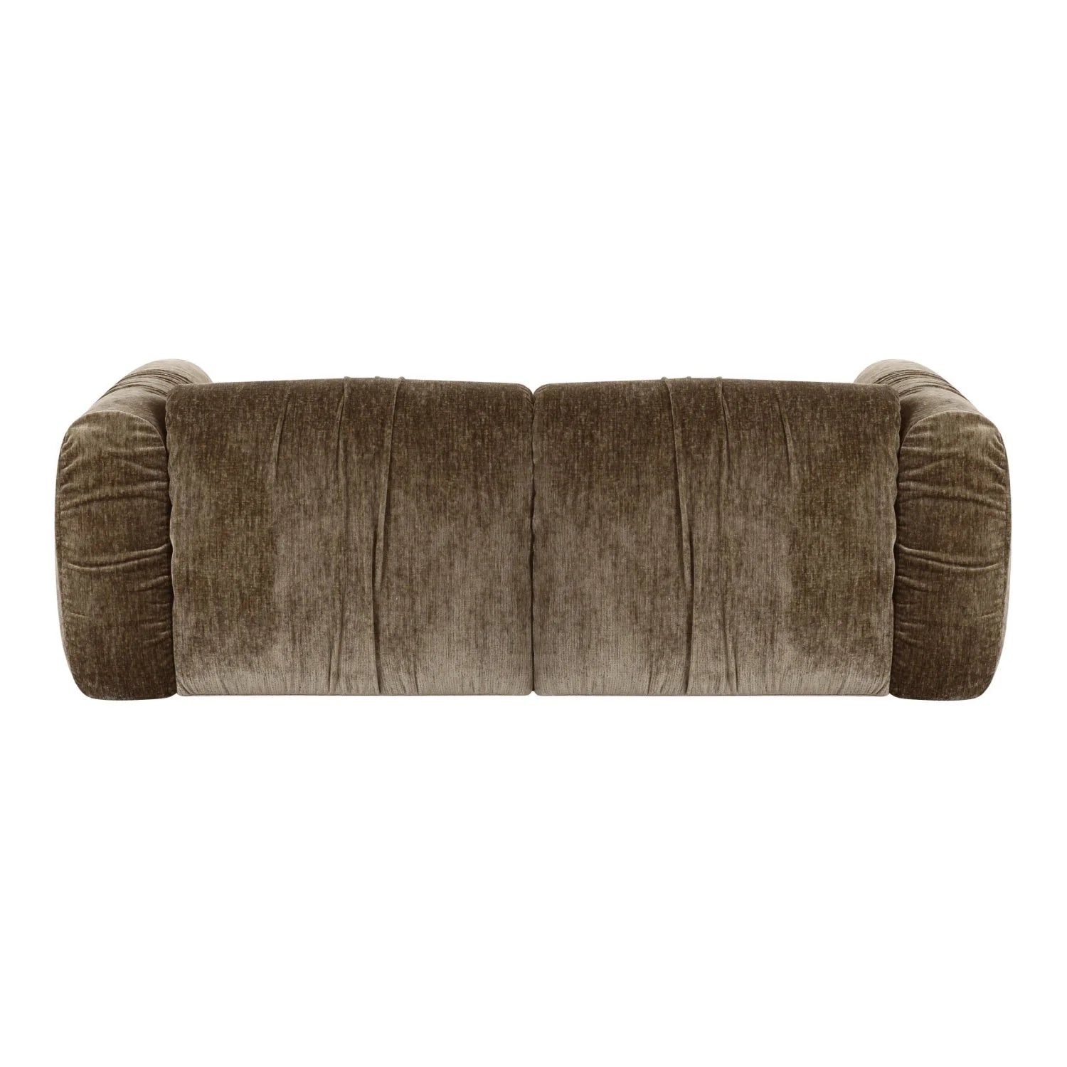 Luxury Siegal Tan Fabric Loveseat Modern Italian Style for Villa