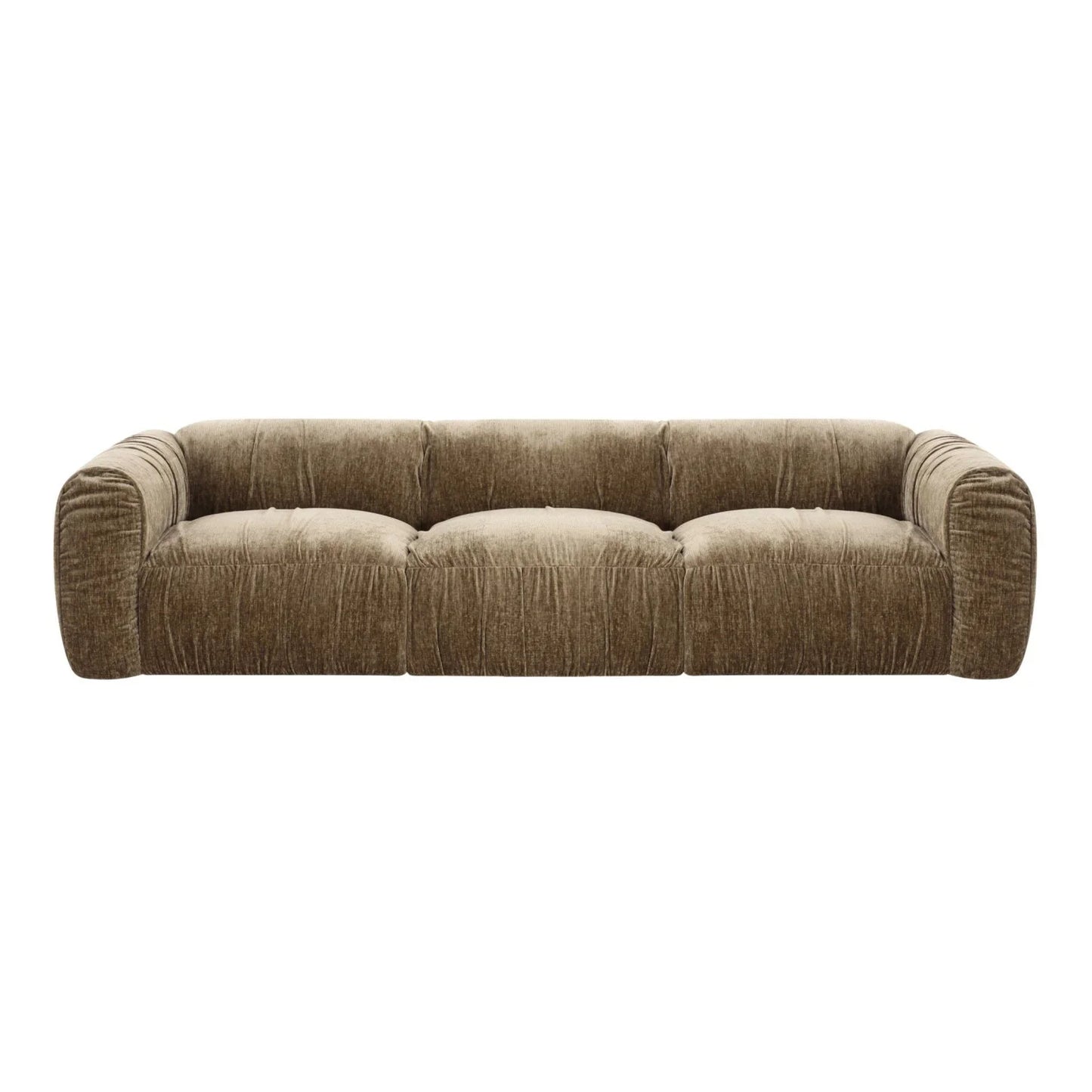 Luxury Siegal Tan Fabric Sofa Modern Italian Style for Villa