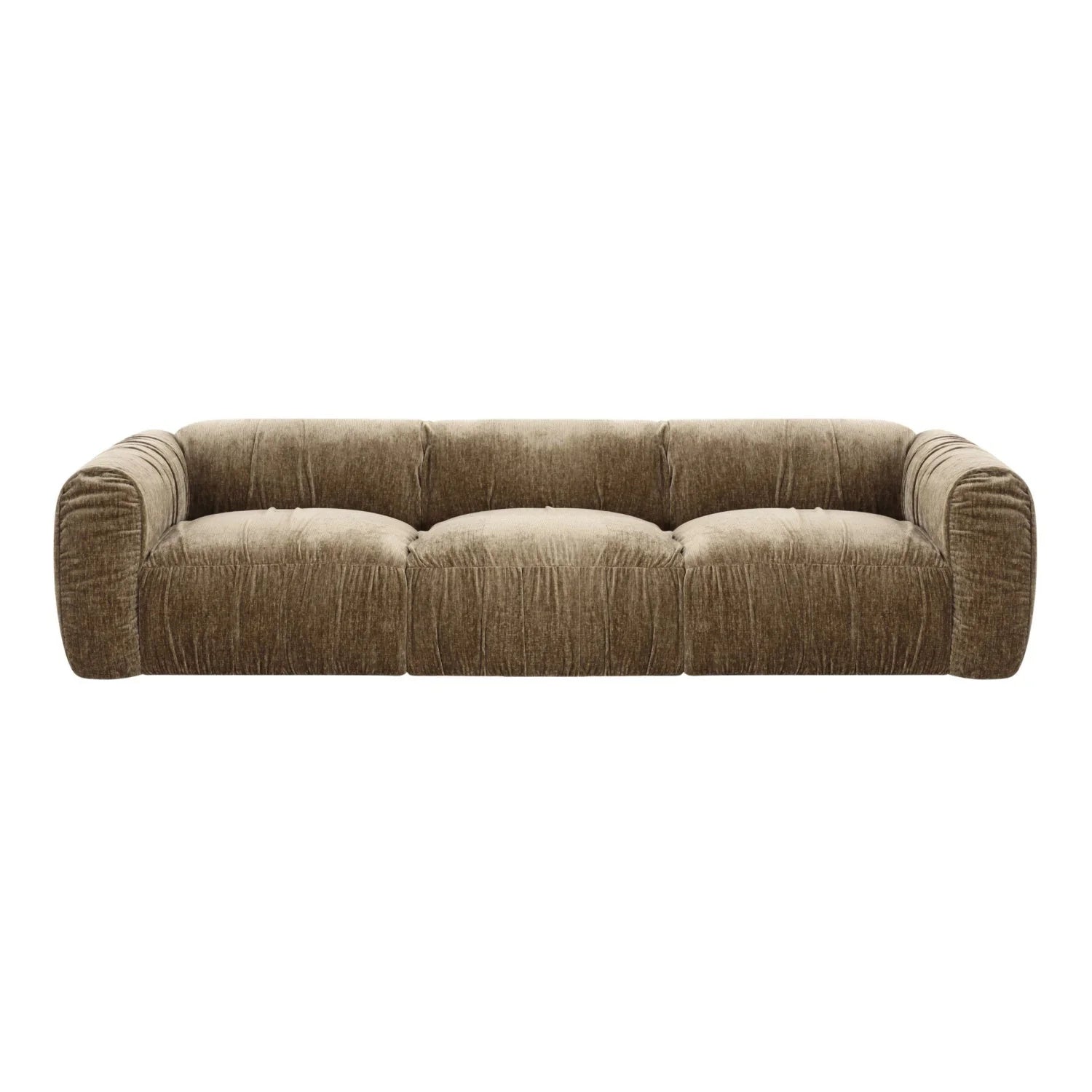 Luxury Siegal Tan Fabric Sofa Modern Italian Style for Villa