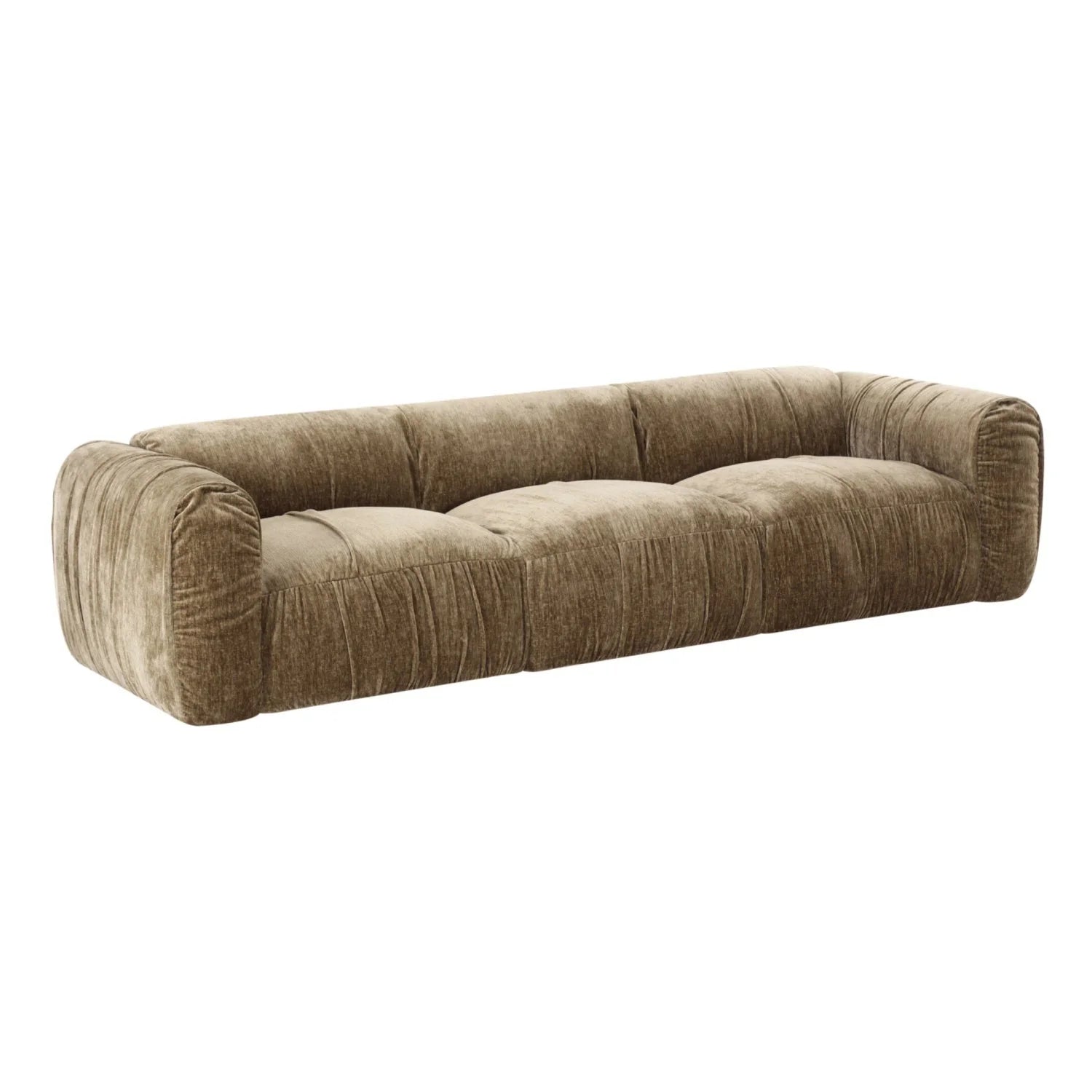 Luxury Siegal Tan Fabric Sofa Modern Italian Style for Villa