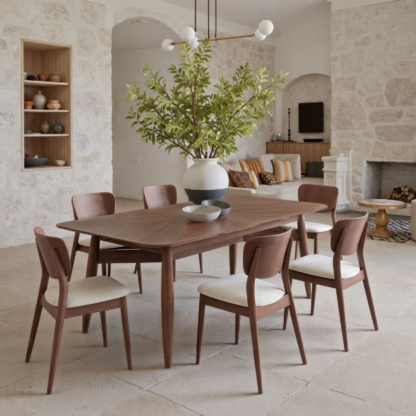 Luxury Silea Wood Dining Table Modern Italian Style for Villa