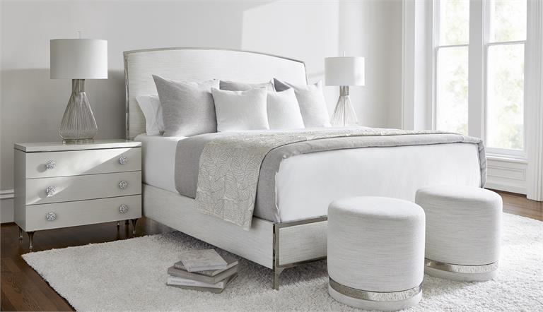 Luxury Silhouette Fabric Panel Bed Modern Italian Style for Villa