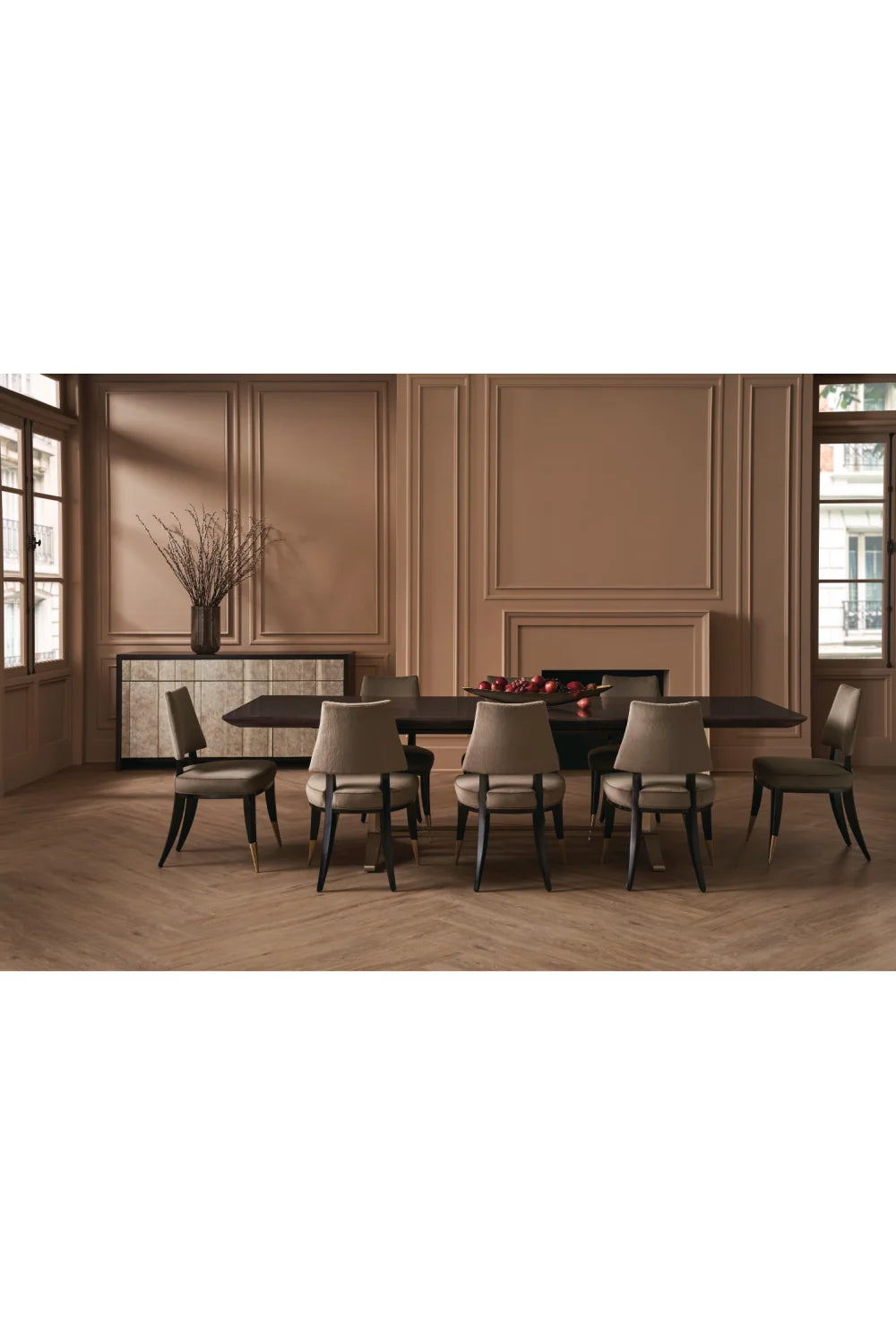 Luxury Silver Leaf Sideboard European Style for Villa