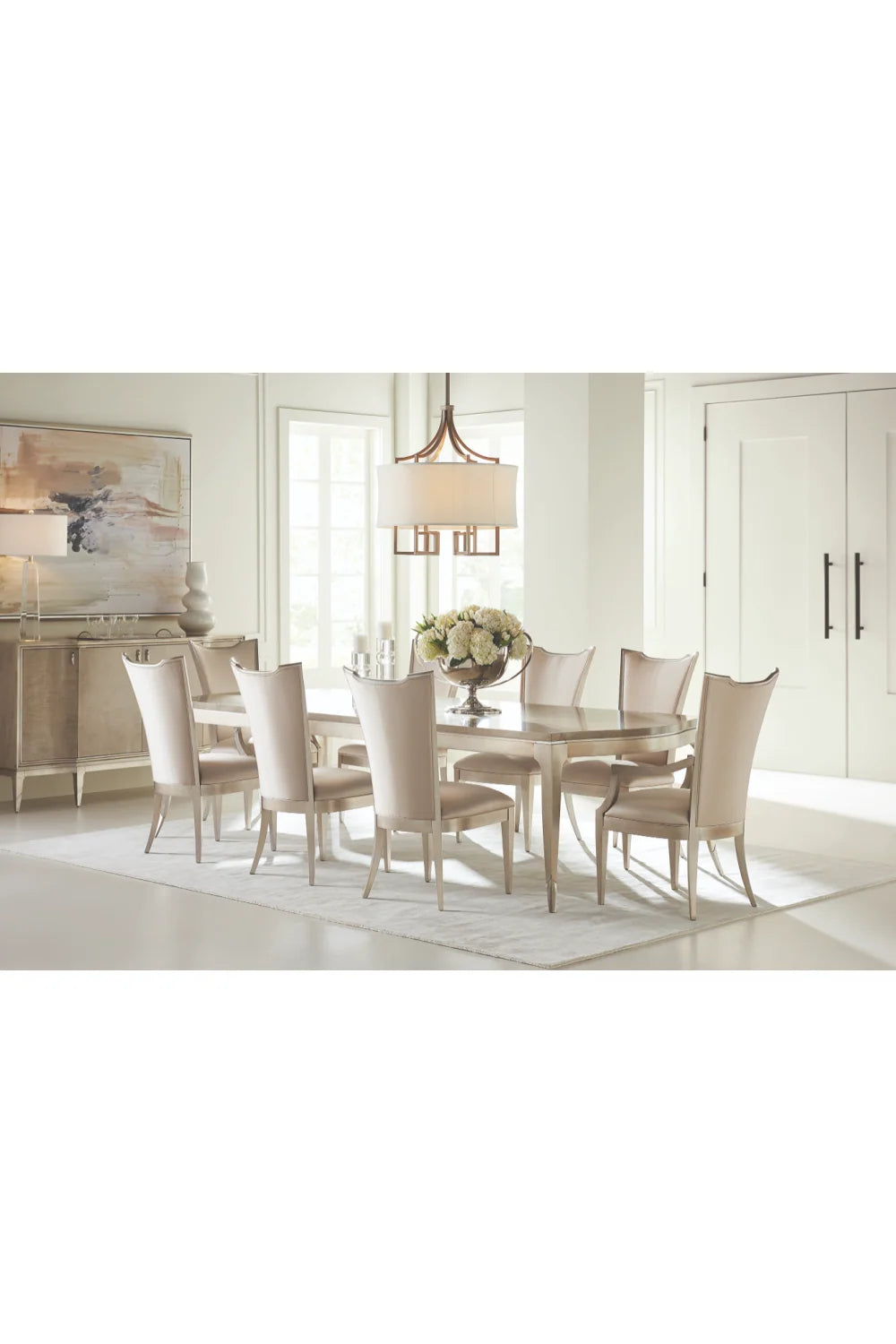 Luxury Silver Leaf Sideboard European Style for Villa