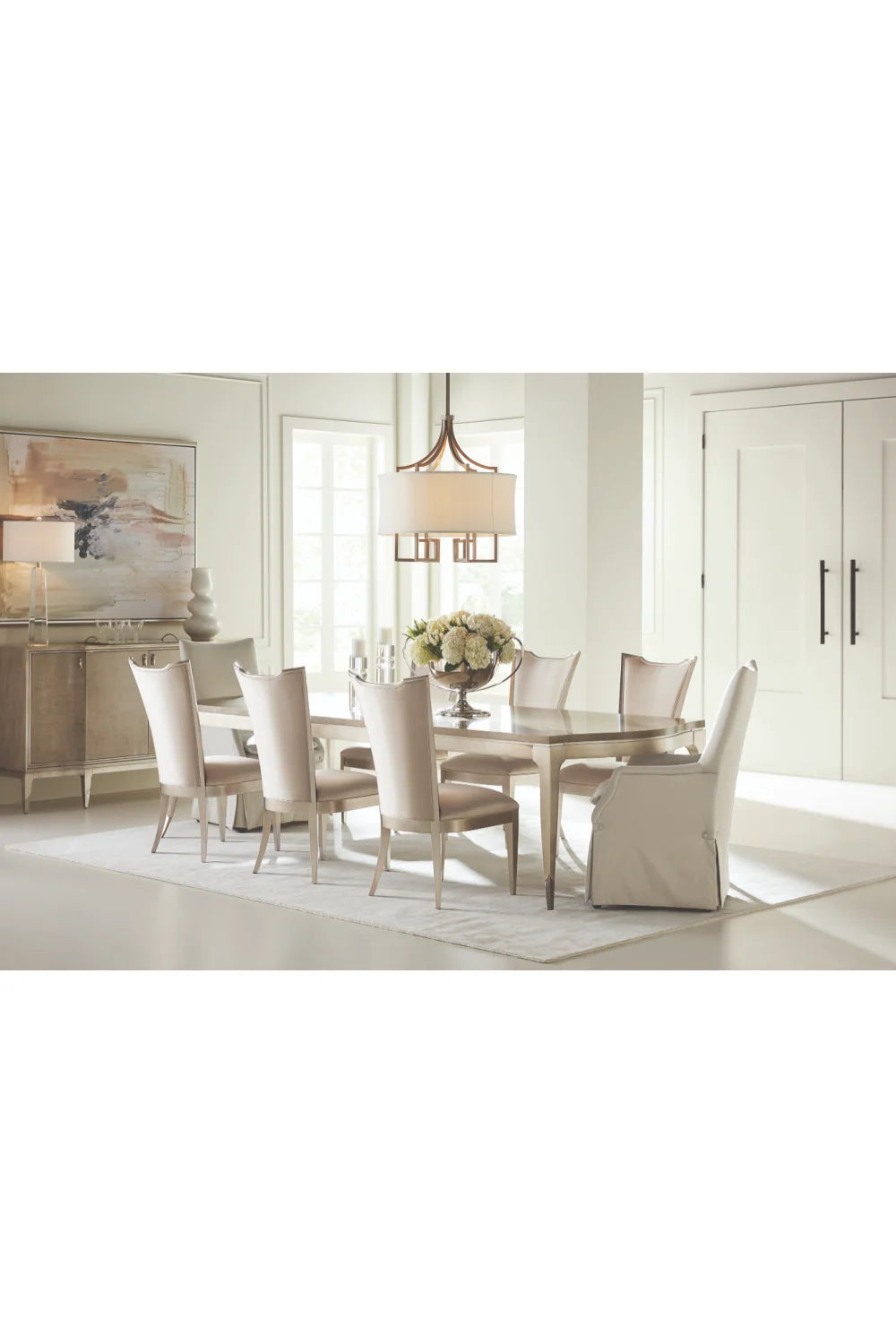 Luxury Silver Leaf Sideboard European Style for Villa