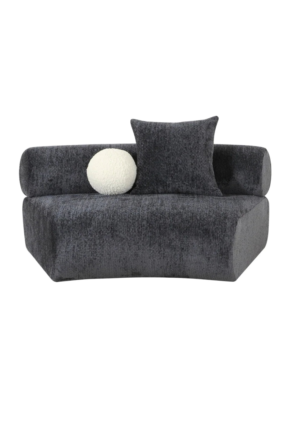 Luxury Simpson Gray Curved Armless Sofa Modern Italian Style for Villa