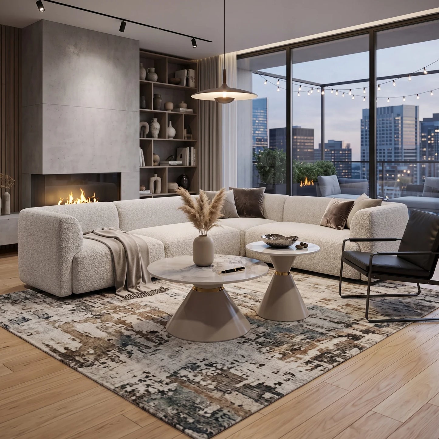 Luxury Sintered Stone Nesting Coffee Table Modern Italian Style for Villa