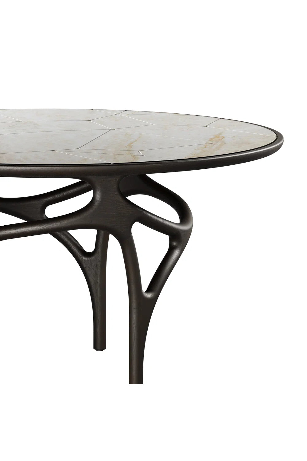 Luxury Sinuous Base Round Dining Table Modern Italian Style for Villa