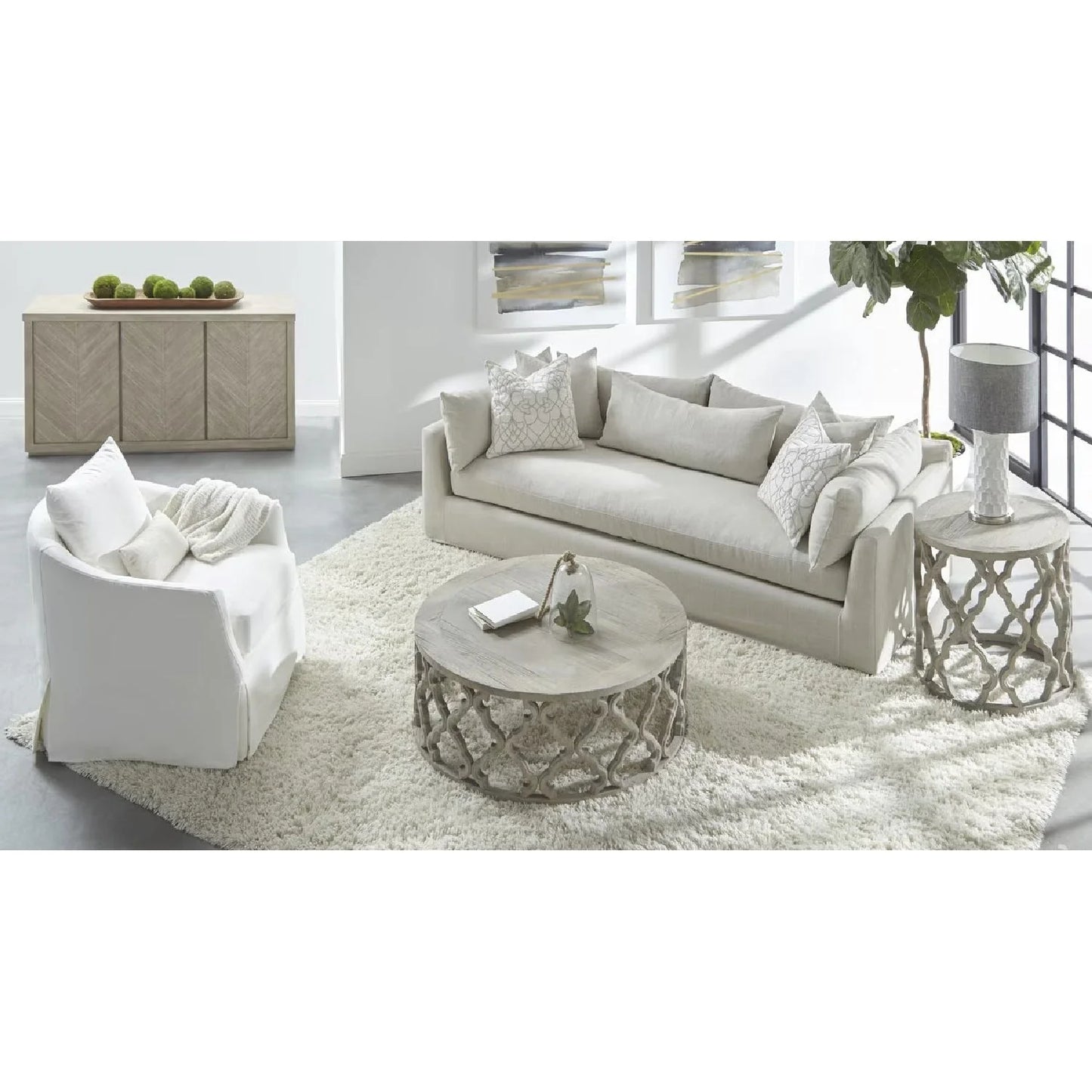 Luxury Skirted Swivel Club Chair Modern Italian Style for Villa