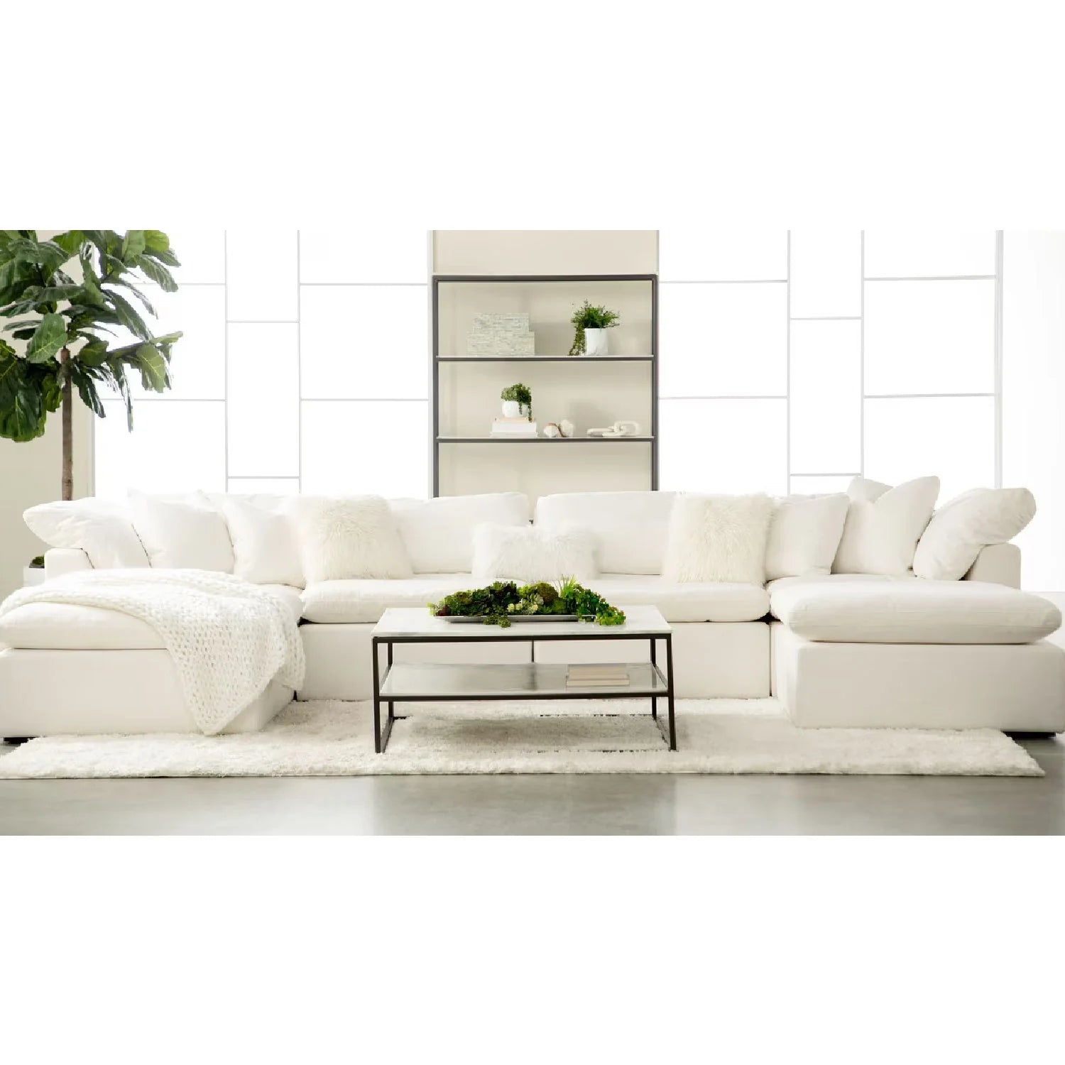 Luxury Sky Fabric Modular Sofa Chair Modern Italian Style for Villa