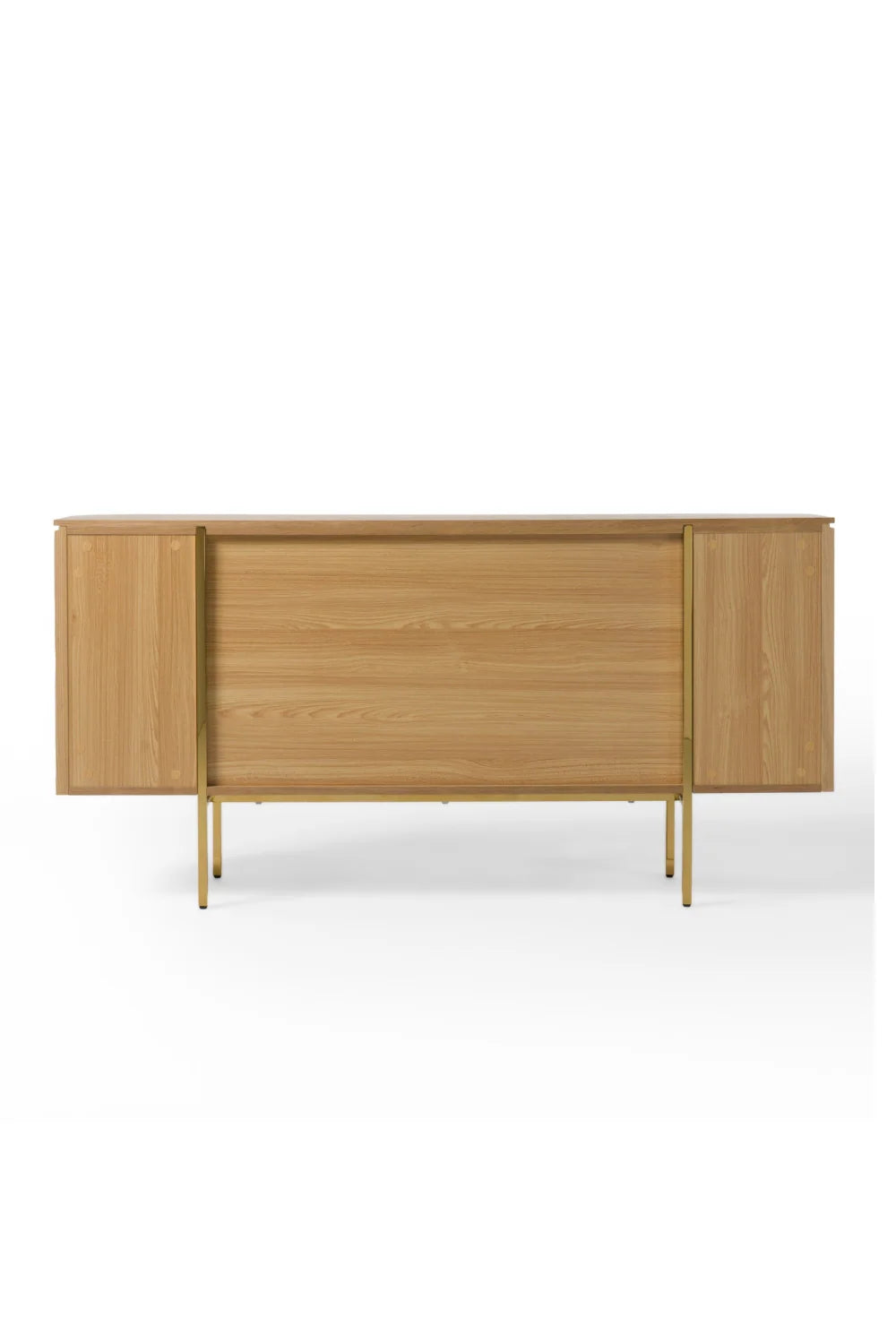Luxury Slatted Natural Ash Sideboard European Style for Villa