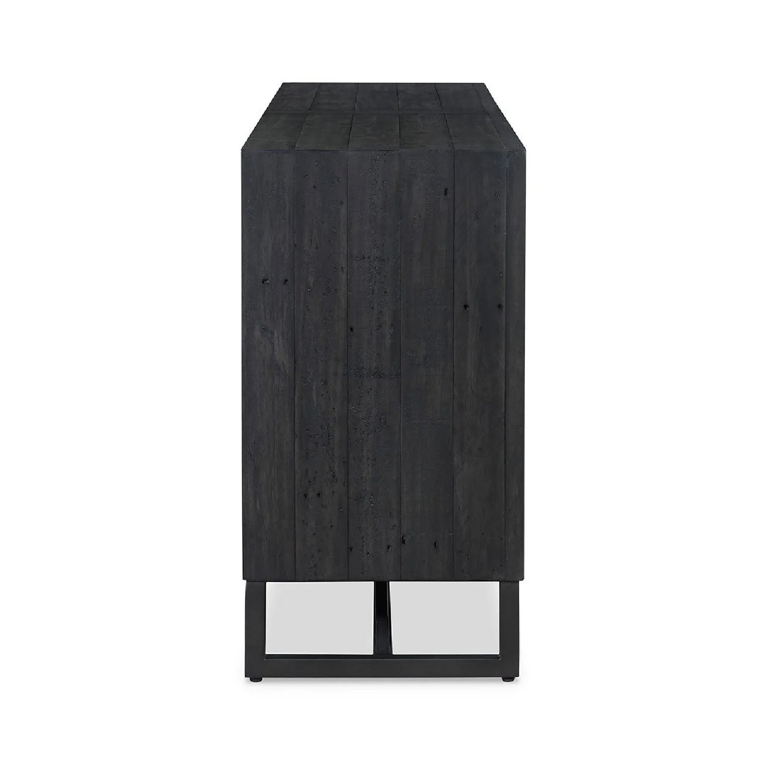 Luxury Slatted Pine 3-Door Sideboard European Style for Villa