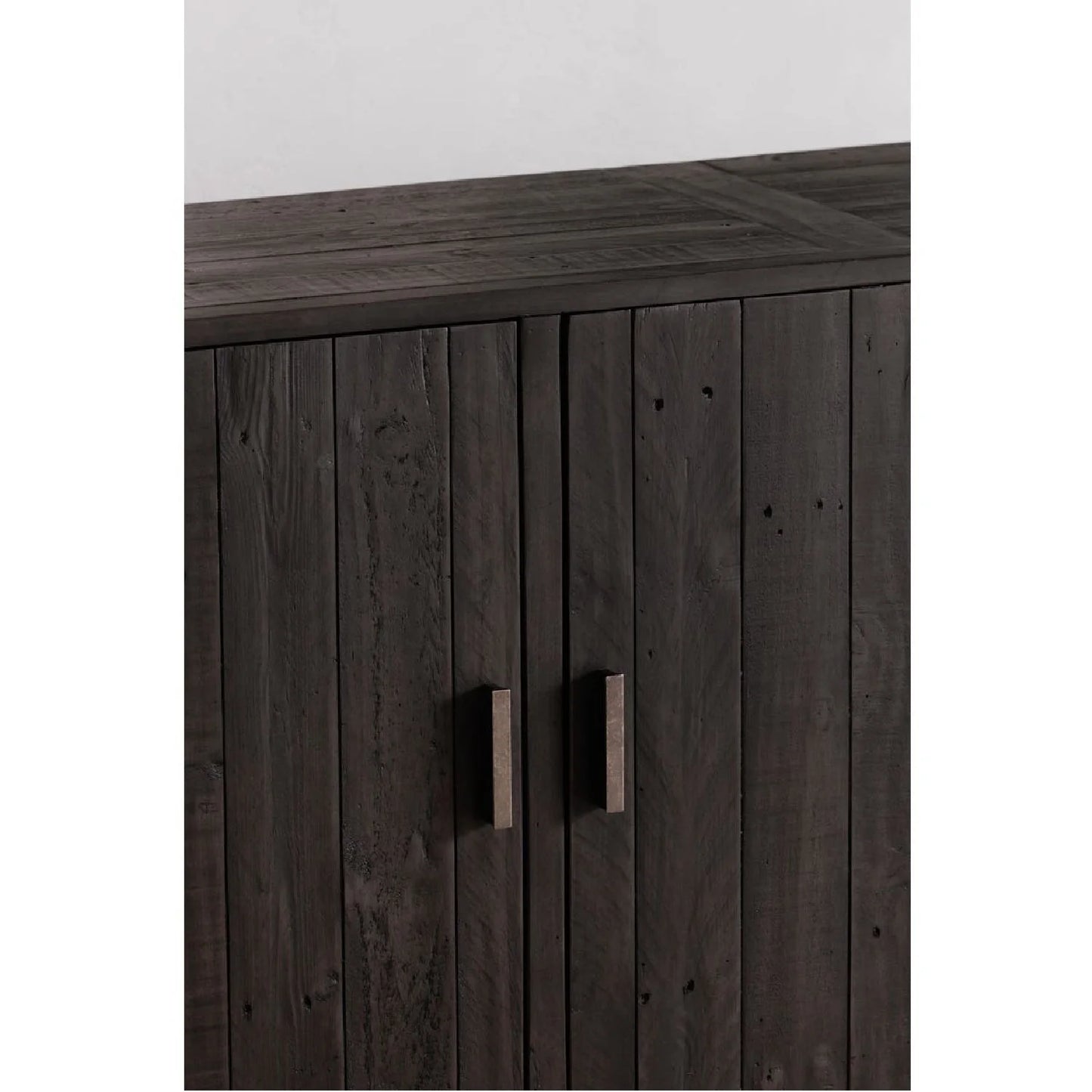 Luxury Slatted Pine 3-Door Sideboard European Style for Villa