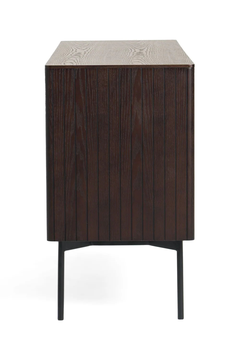 Luxury Slatted Smoked Ash Sideboard European Style for Villa