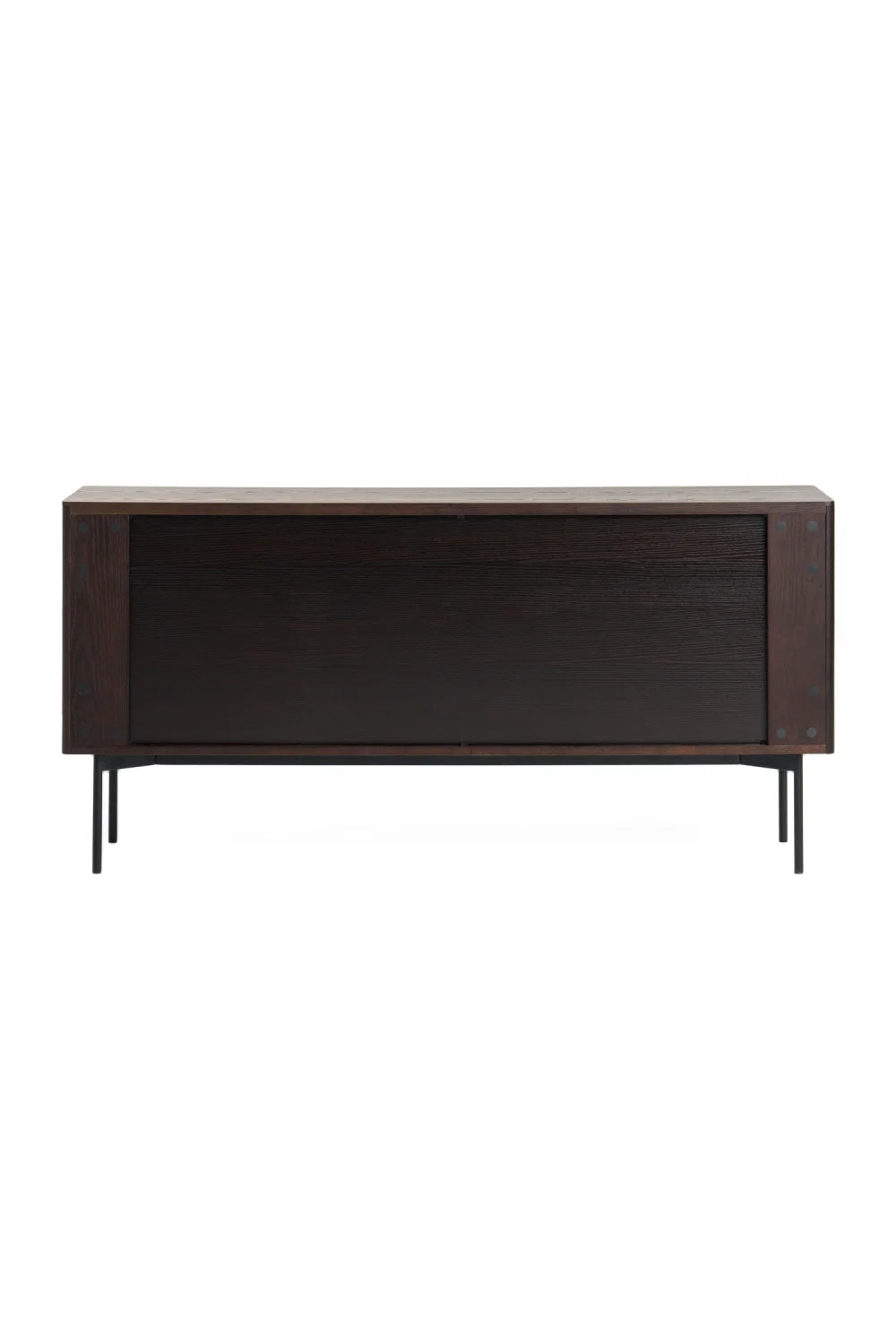 Luxury Slatted Smoked Ash Sideboard European Style for Villa