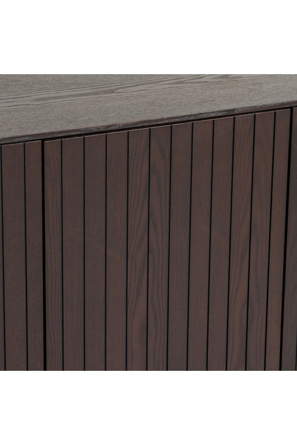 Luxury Slatted Smoked Ash Sideboard European Style for Villa