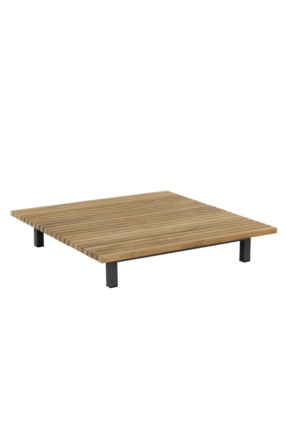 Luxury Slatted Teak Coffee Table Modern Italian Style for Villa