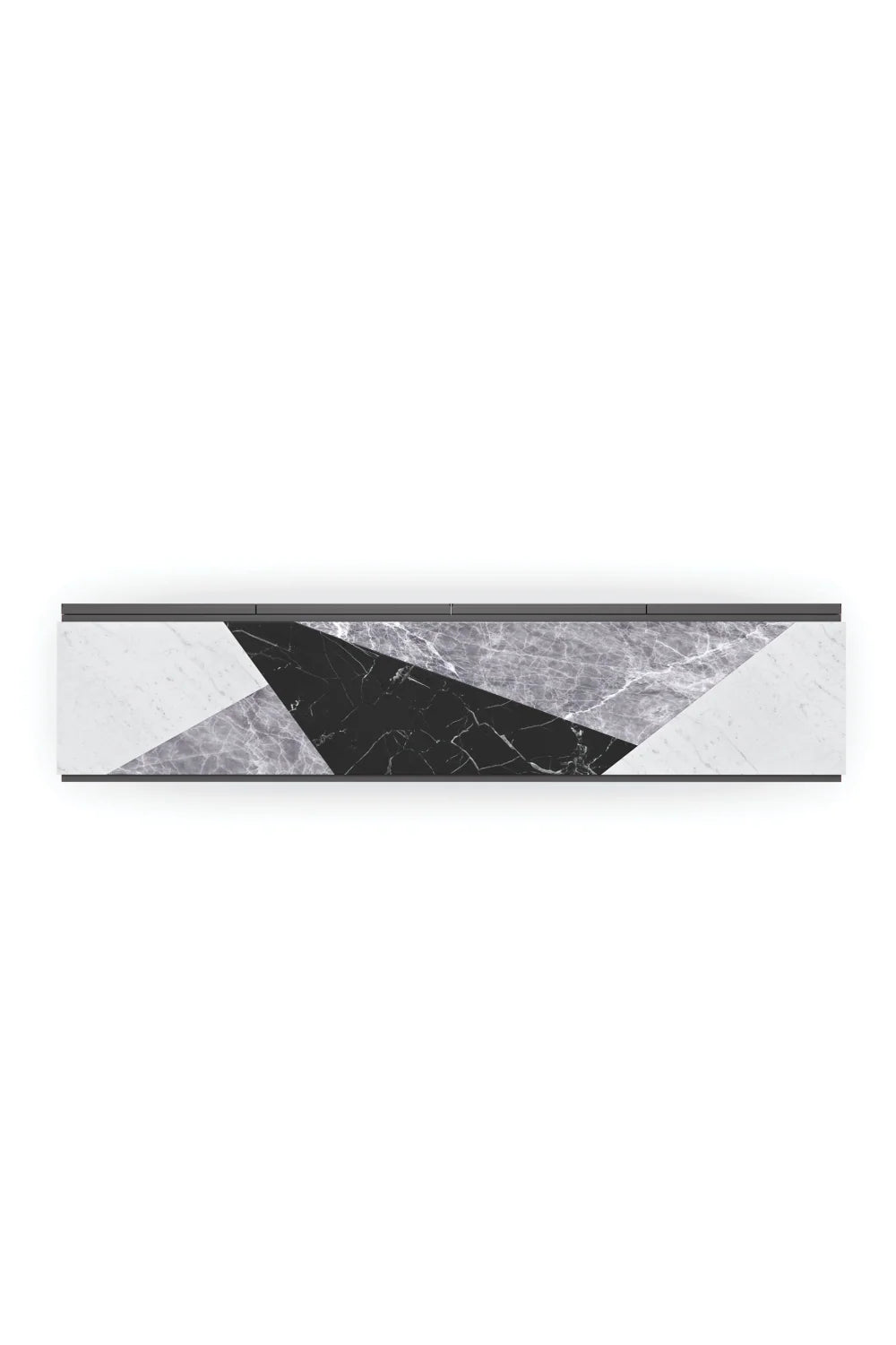 Luxury Slatted Warm Slate Stone Sideboard European Style for Villa